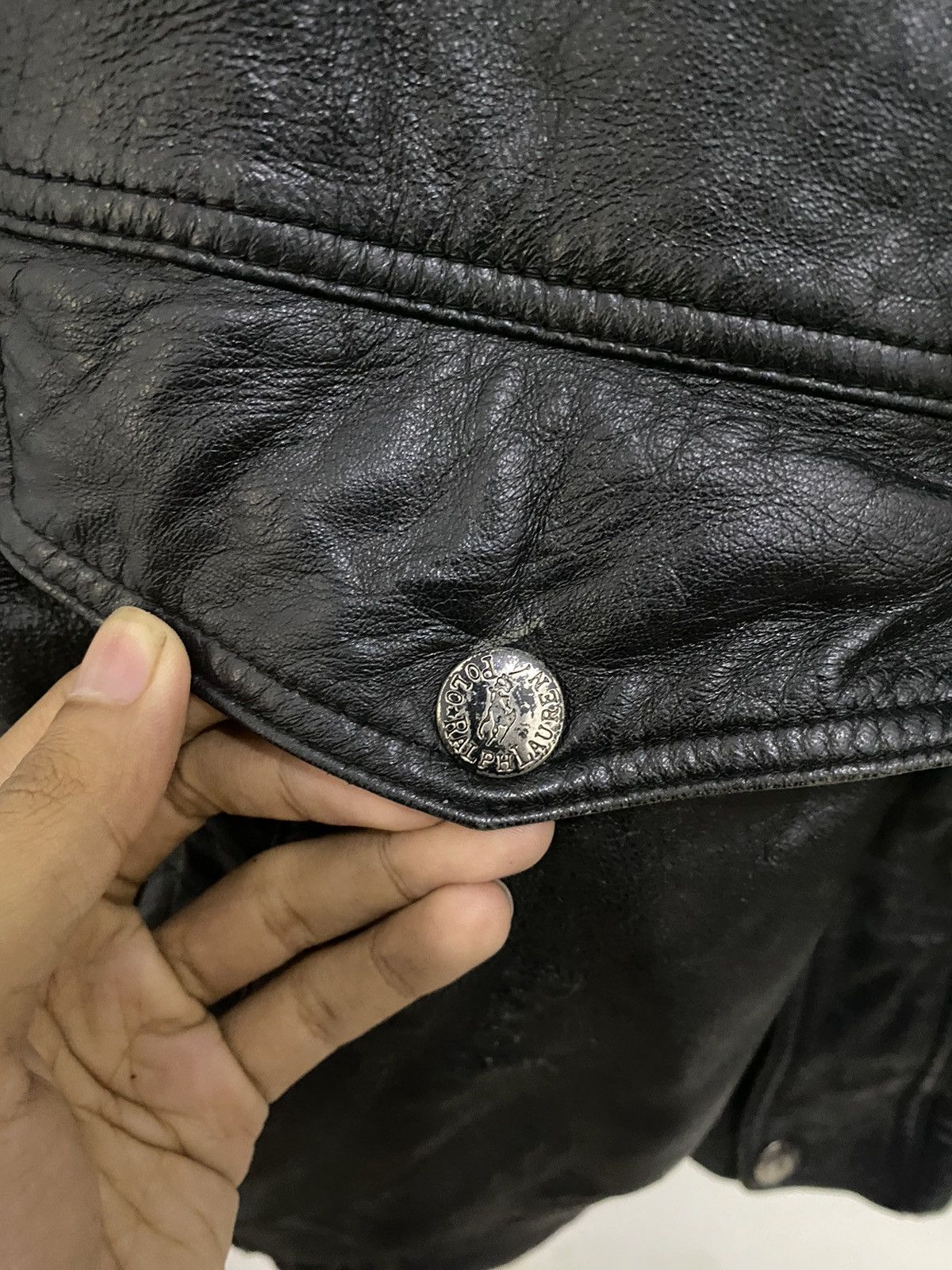 Polo Ralph Lauren × Ralph Lauren 💥Vintage💥Polo Ralph Laurent Leather Jacket Size US L / EU 52-54 / 3 - 9 Thumbnail