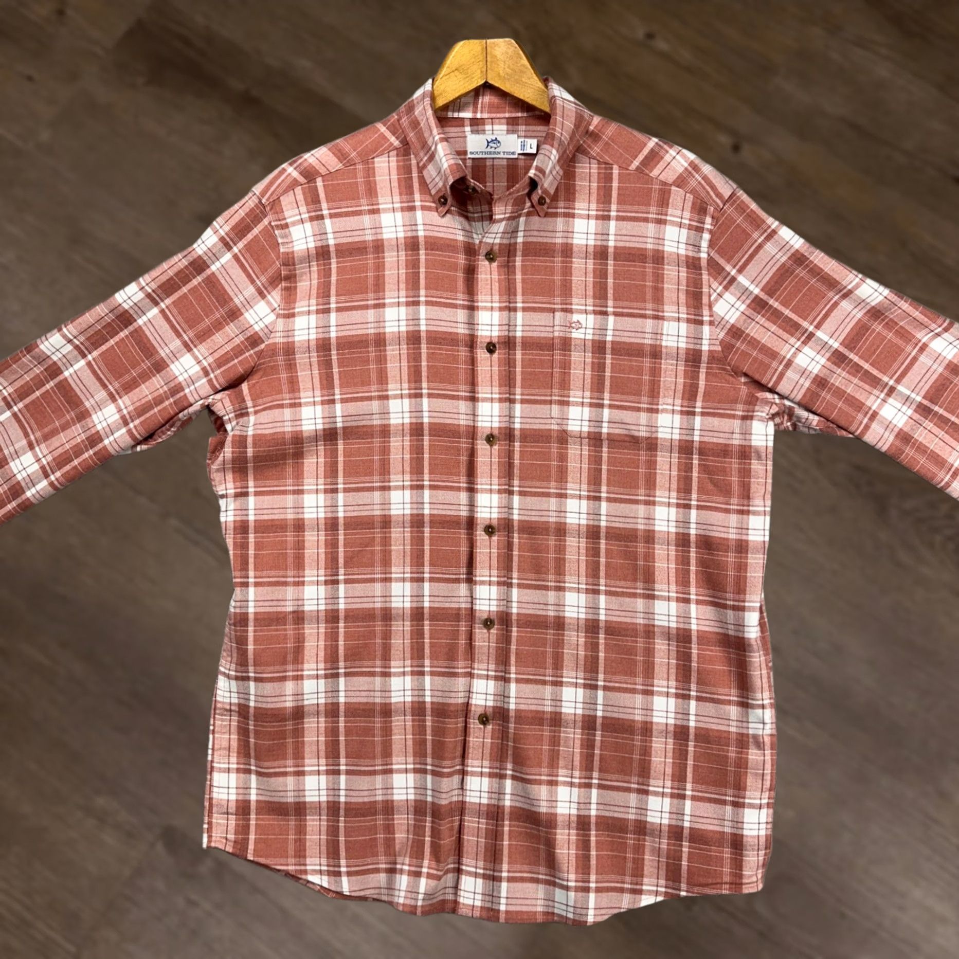 Southern Tide Southern Tide Shirt Adult Mens Flannel Plaid Button-Down Logo Brown White Large Size US L / EU 52-54 / 3 - 1 Thumbnail