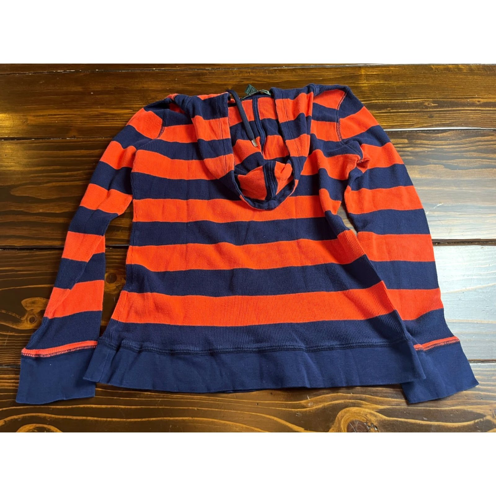 Vintage Lauren Active Hoodie Women L Blue Orange Striped Lace Pullover Vintage Modern Casual Jacket? Size L / US 10 / IT 46 - 2 Thumbnail