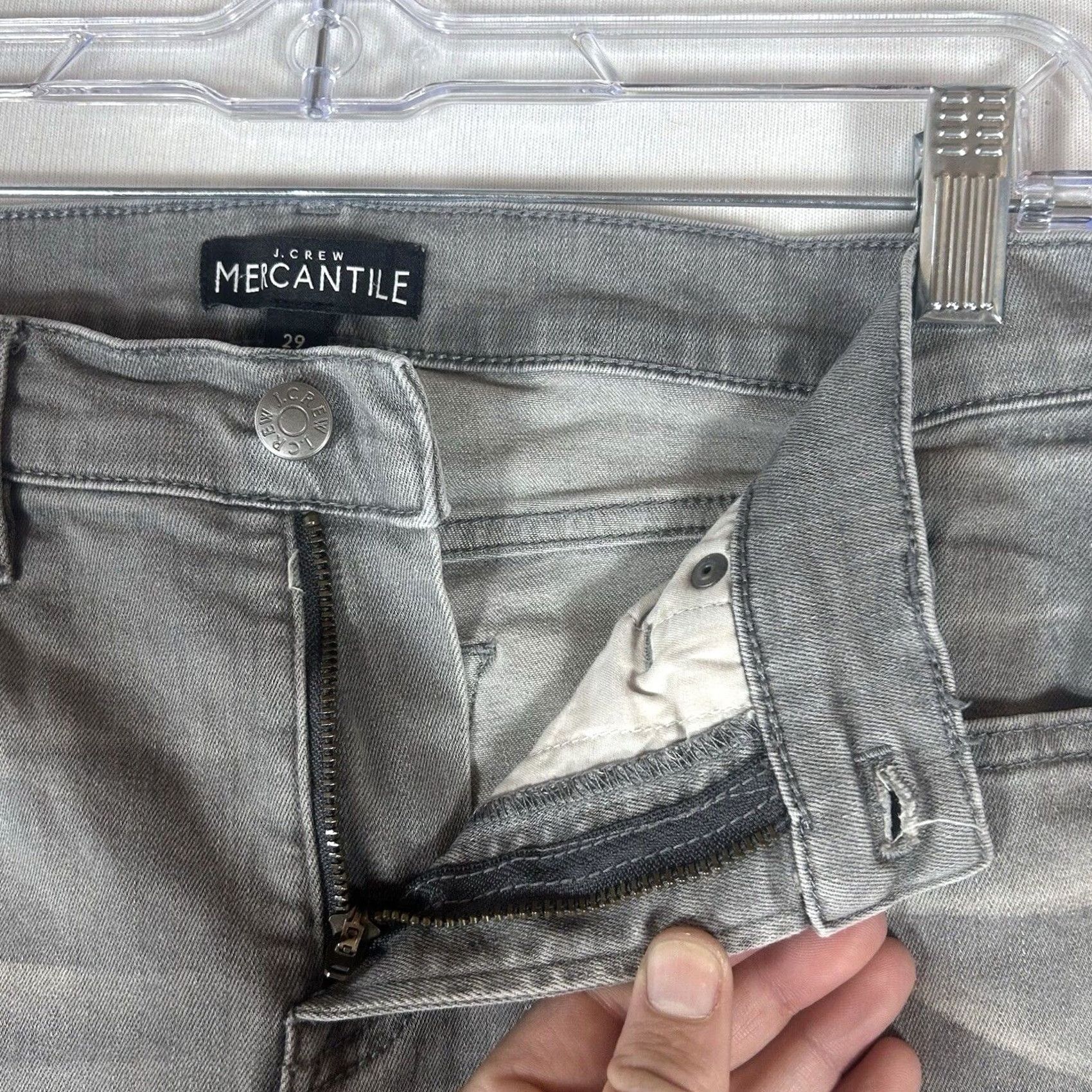J.Crew J. Crew Mercantile Womens Jeans Skinny Mid Rise 29 Grey Charcoal Wash Denim Pocket 5-Pocket Regular Rise Stretch Cotton Blend Spandex Size 29" - 2 Thumbnail