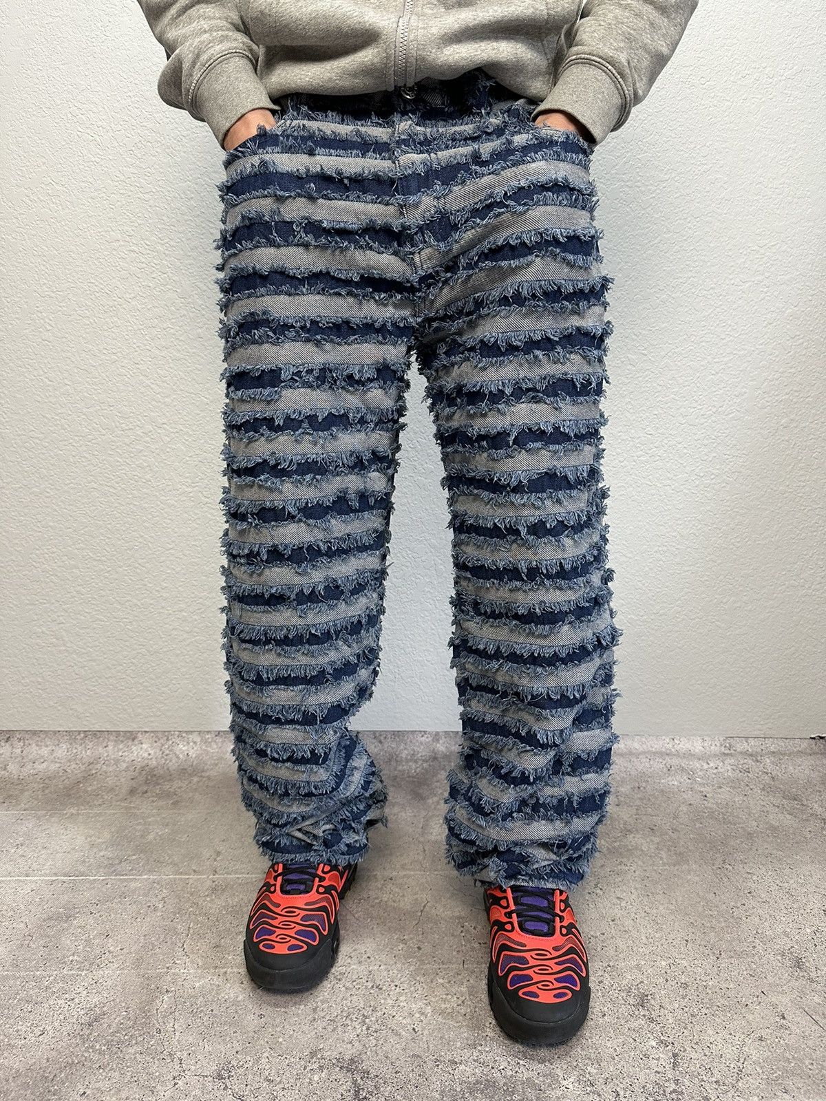 Japanese Brand × Vintage Vintage Junya Watanabe Balenciaga Style Denim Jeans Y2K Size US 33 - 2 Thumbnail