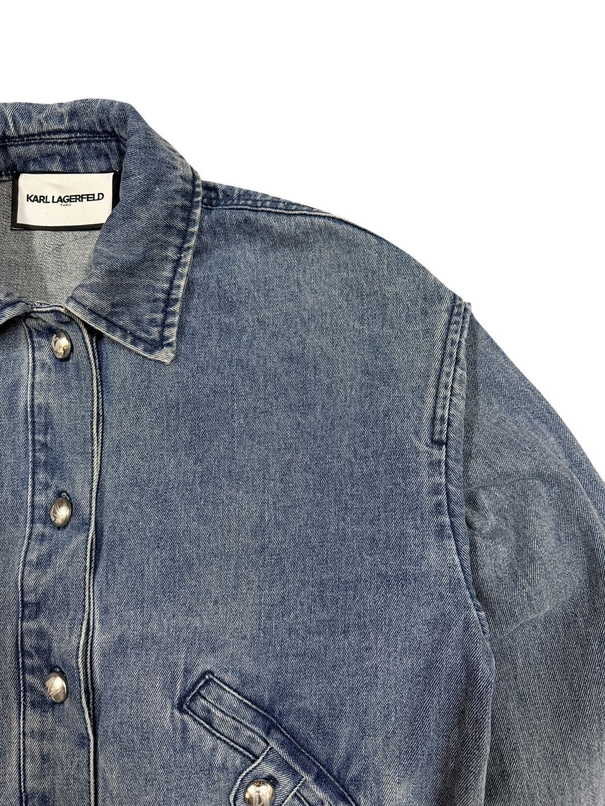 Karl Lagerfeld Authentic💥Karl Lagerfeld Paris Denim Jacket Wash Size S / US 4 / IT 40 - 8 Thumbnail