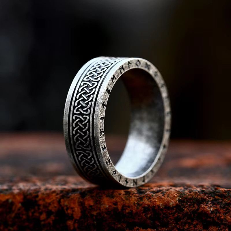 Jewelry Letter Retro Amulet Rune Jewelry Ring Size ONE SIZE - 1 Thumbnail