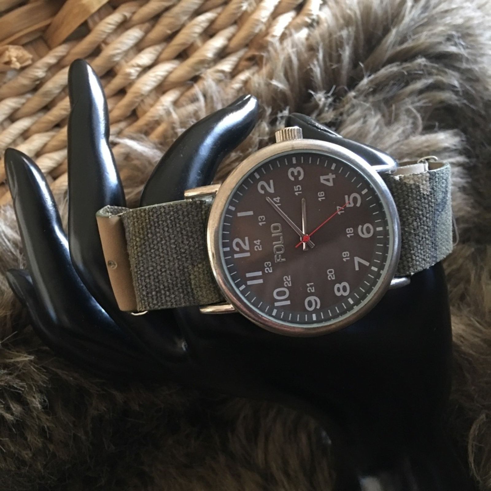 Jewelry Men’s Folio faux leather camo band watch Size ONE SIZE - 2 Thumbnail