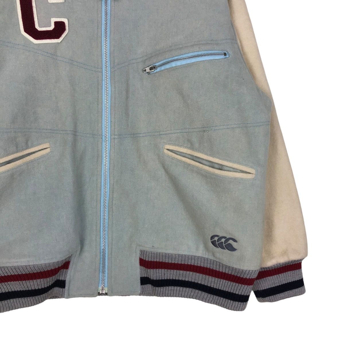 Canterbury of New Zealand 🔥VINTAGE WOOL BOMBER JACKET CANTERBURY BIG LOGO SPELL OUT Size US L / EU 52-54 / 3 - 7 Thumbnail