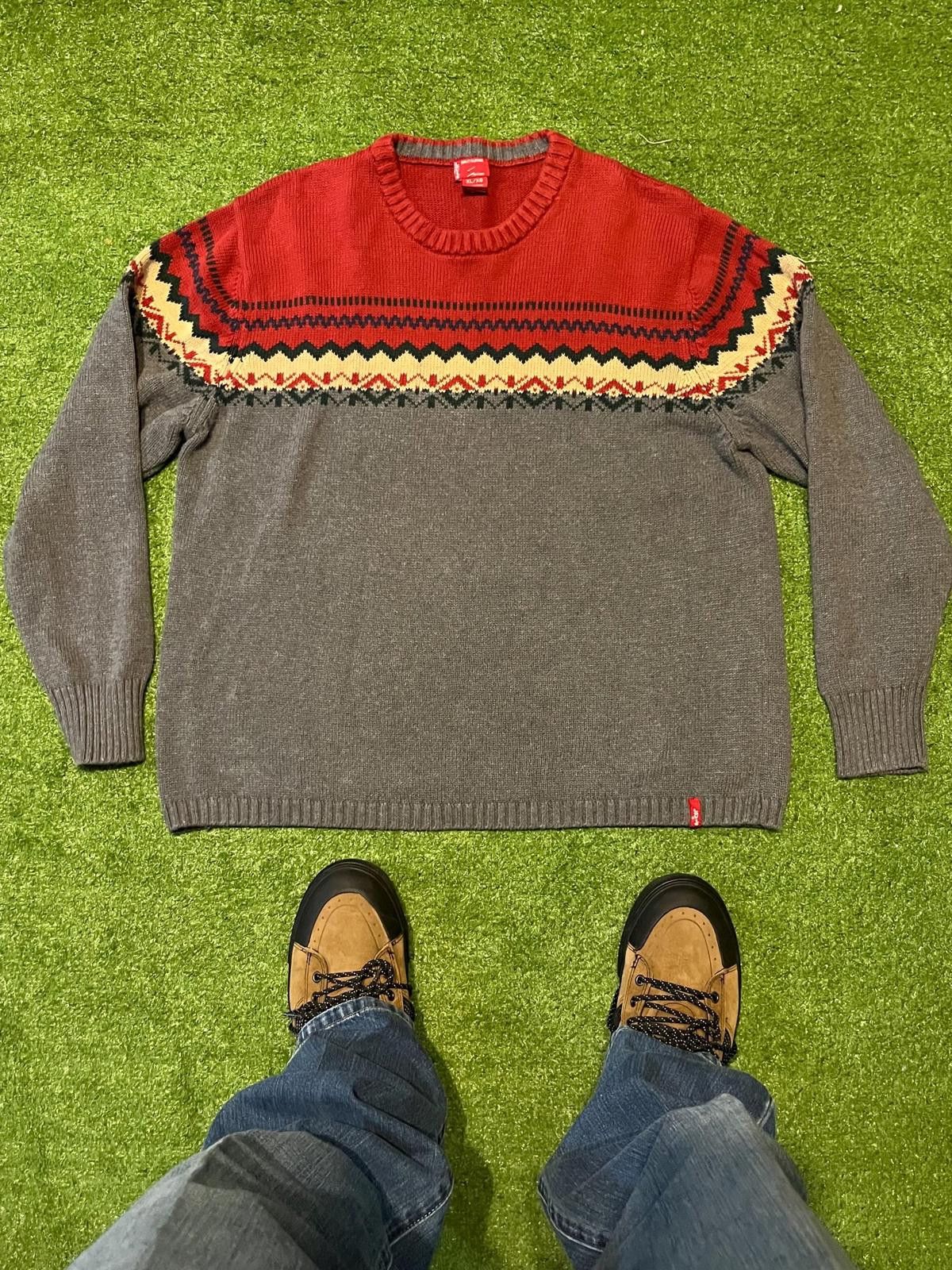 Levi's Levi's Men's Cotton Sweater XL Red and Gray Size US XL / EU 56 / 4 - 1 Thumbnail