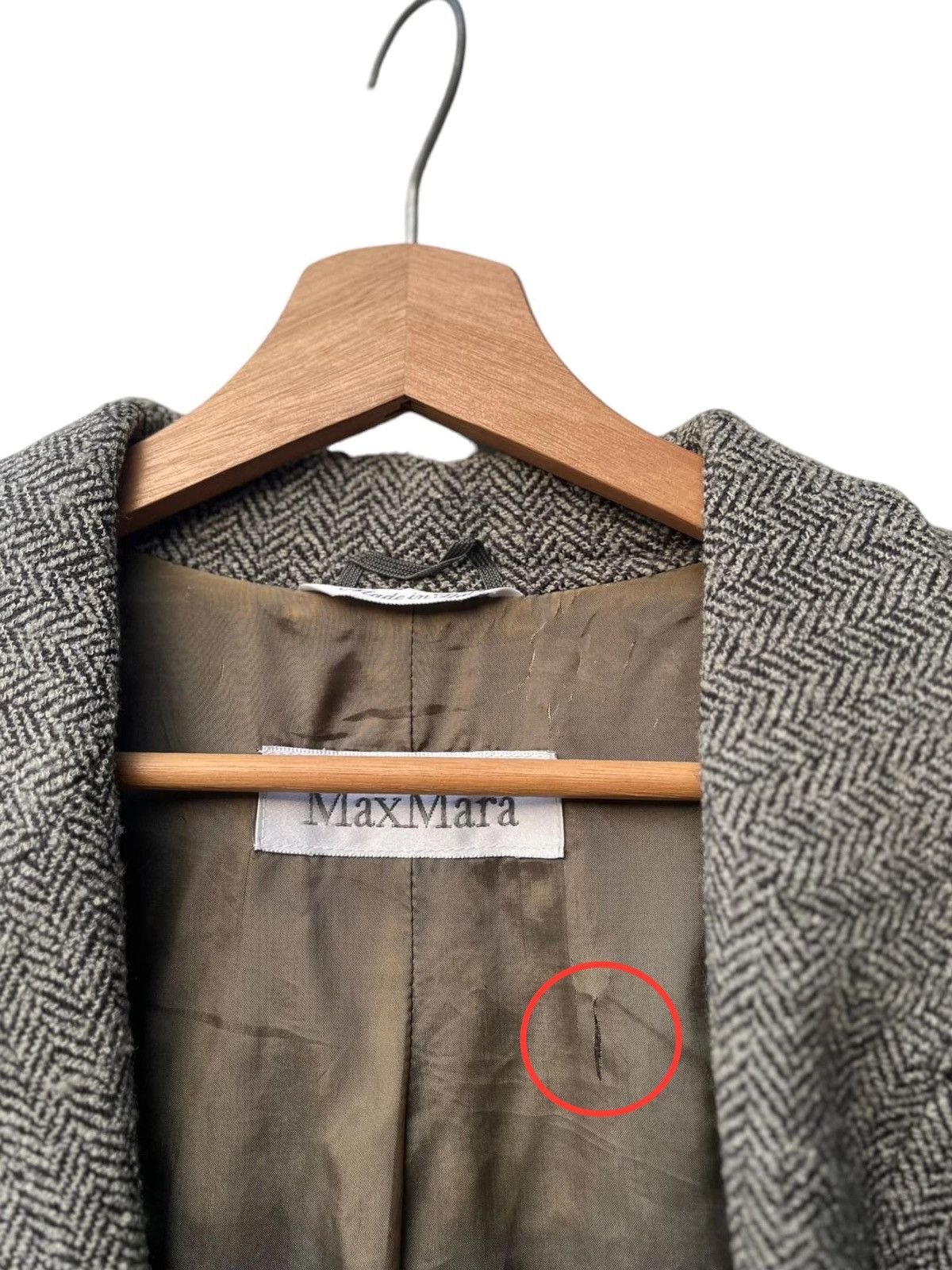 Max Mara Max Mara Notched Lapel Herringbone Wool Jacket Size M / US 6-8 / IT 42-44 - 7 Thumbnail