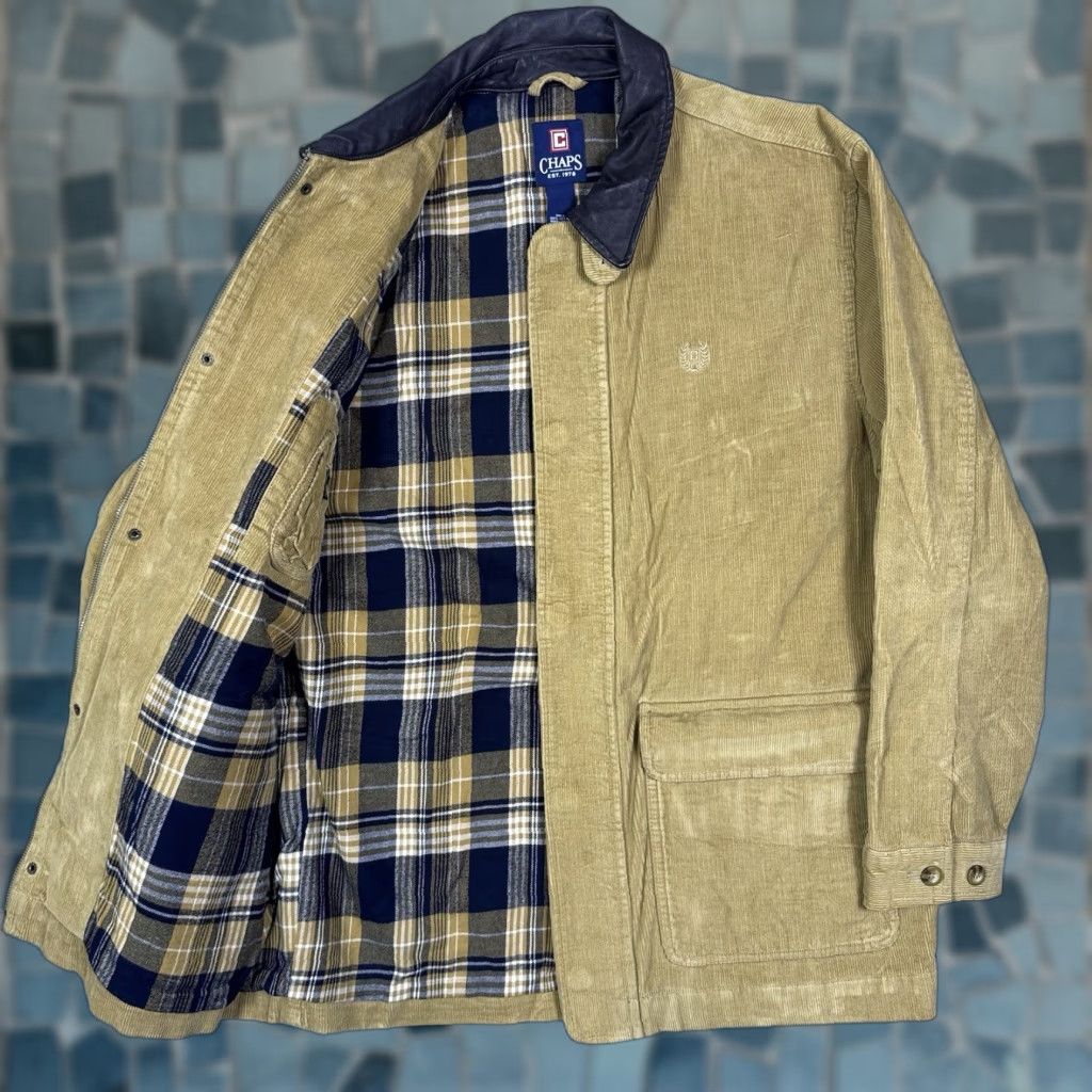 Ralph Lauren VINTAGE Ralph Lauren Chaps Jacket Men M Corduroy Leather Flannel Chore Field Barn Crest Shirt? Size US M / EU 48-50 / 2 - 1 Thumbnail