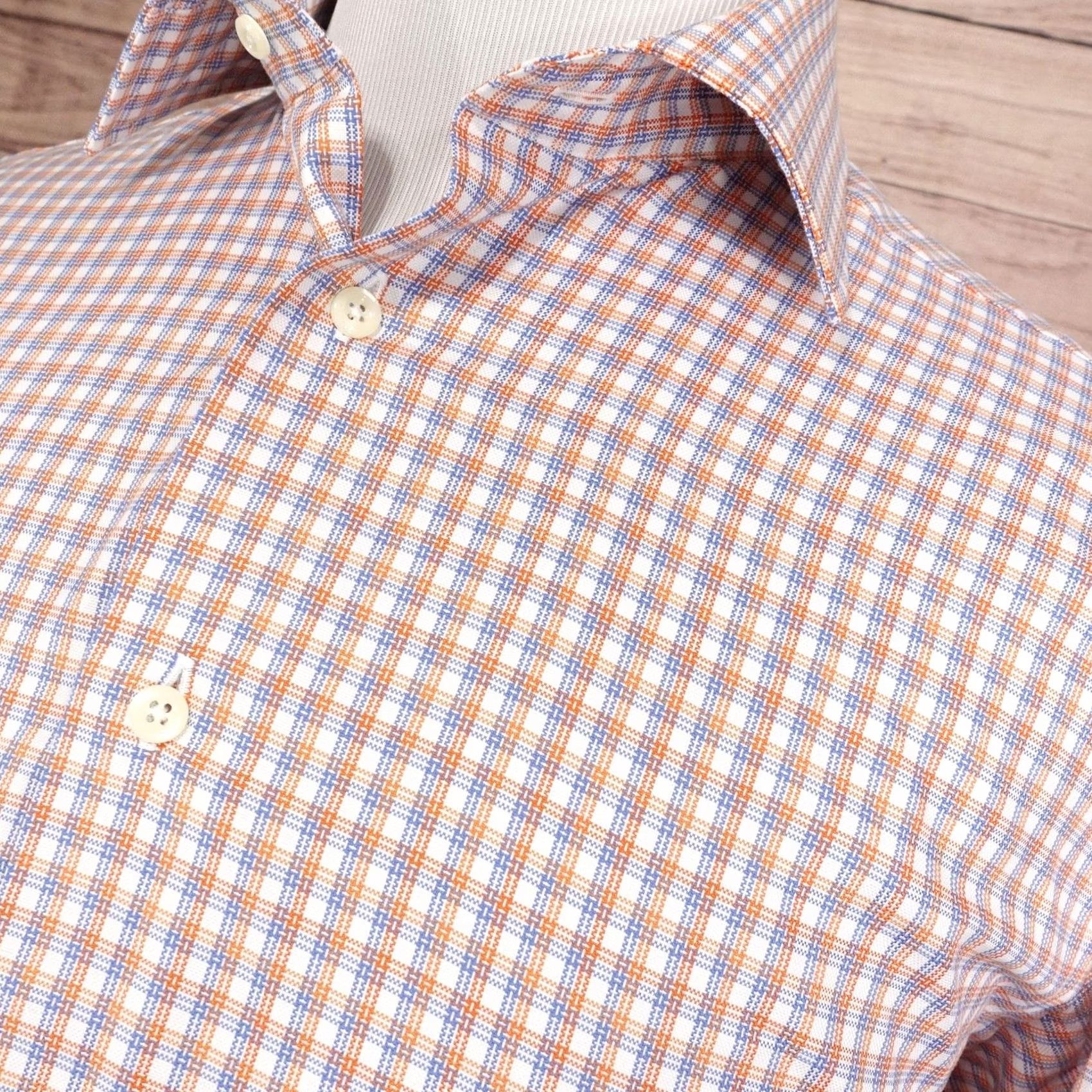 David Donahue David Donahue Dress Shirt Mens 16.5 34/35 Regular Check Cotton Shirt Size 46R - 2 Thumbnail