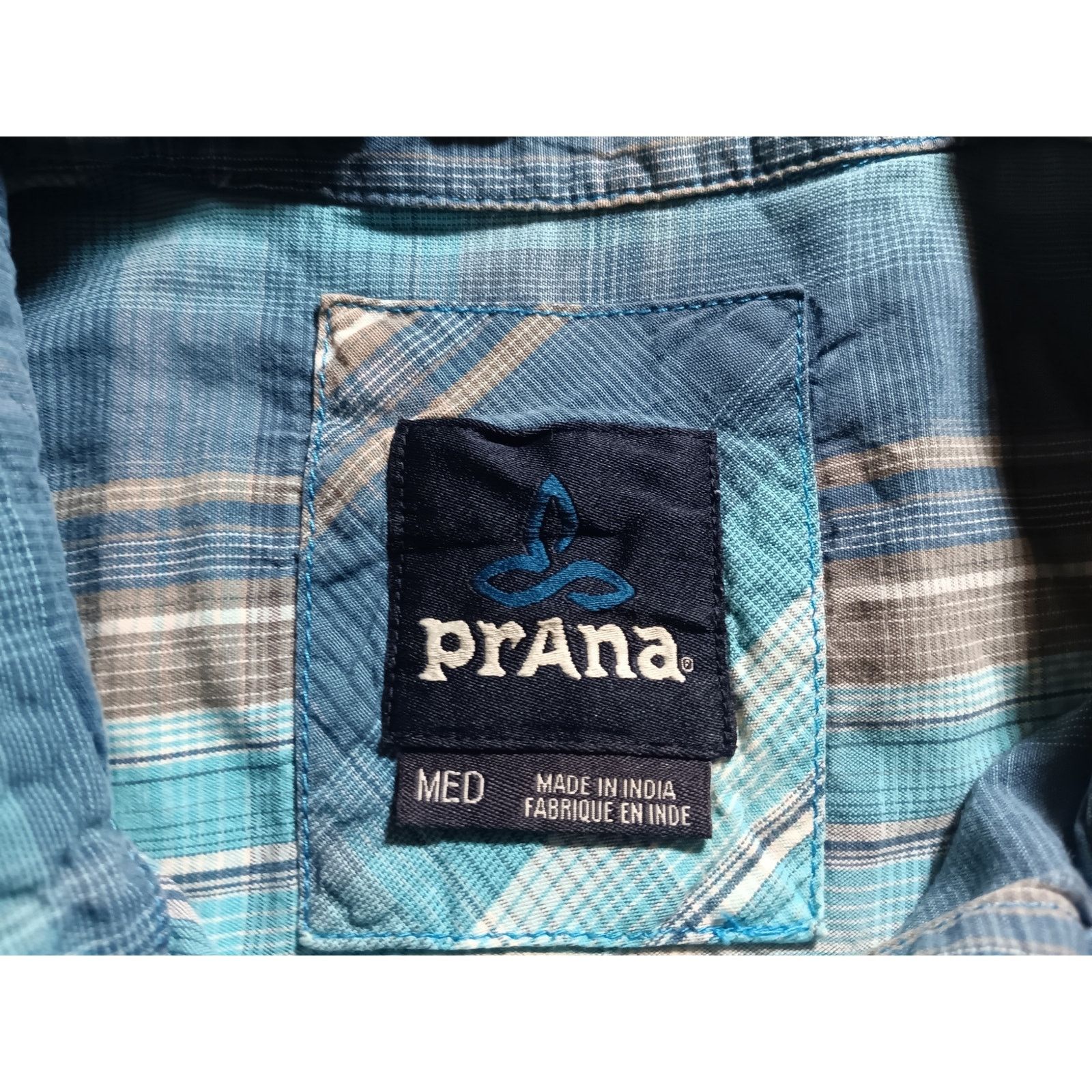 Prana Prana Men's Medium Blue Green Plaid Short Sleeve Shirt Size US M / EU 48-50 / 2 - 3 Thumbnail
