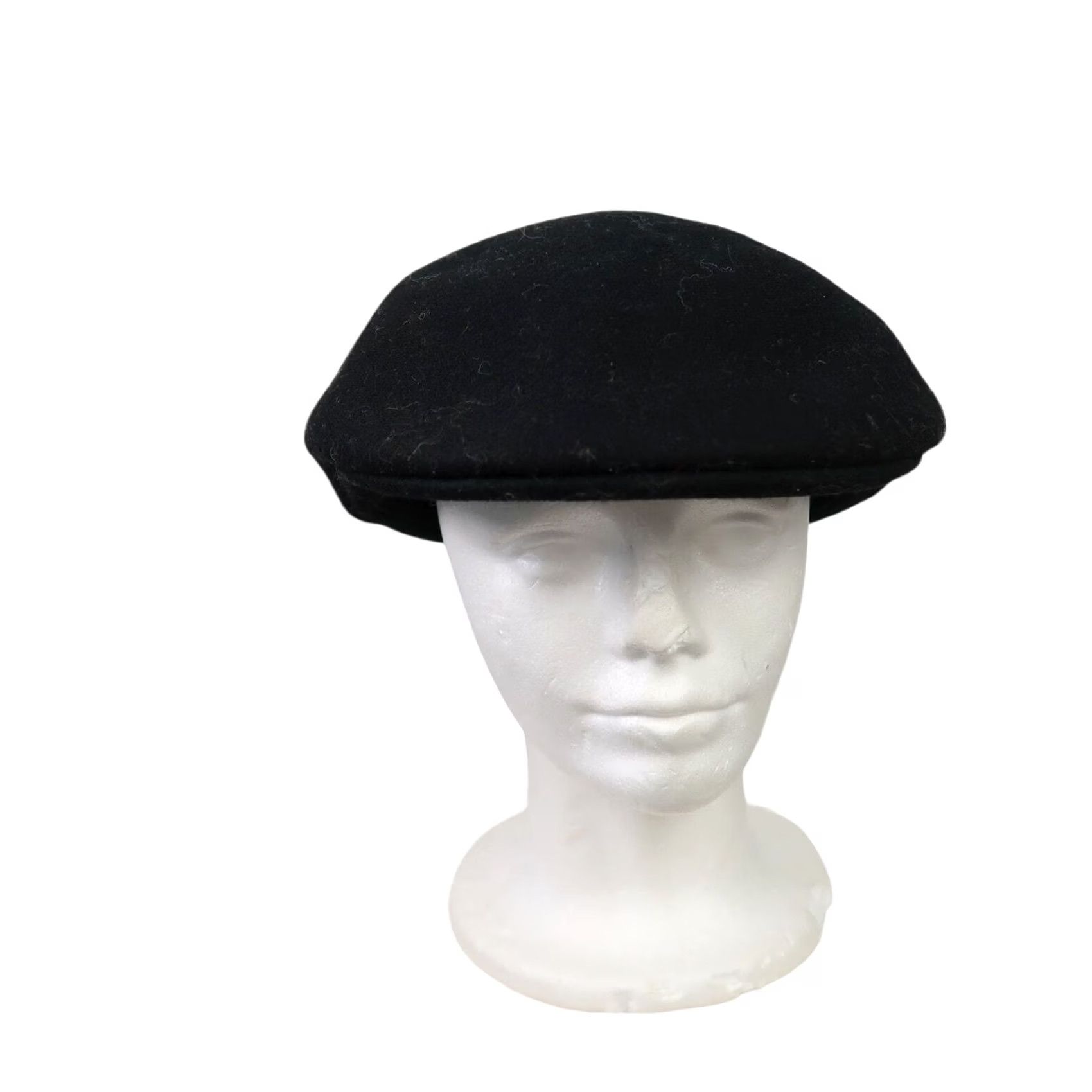 FELT Men Black Felt Wool Flat Cap Cabby Hat M Wool Mens Fall Winter Casual Size ONE SIZE - 2 Thumbnail