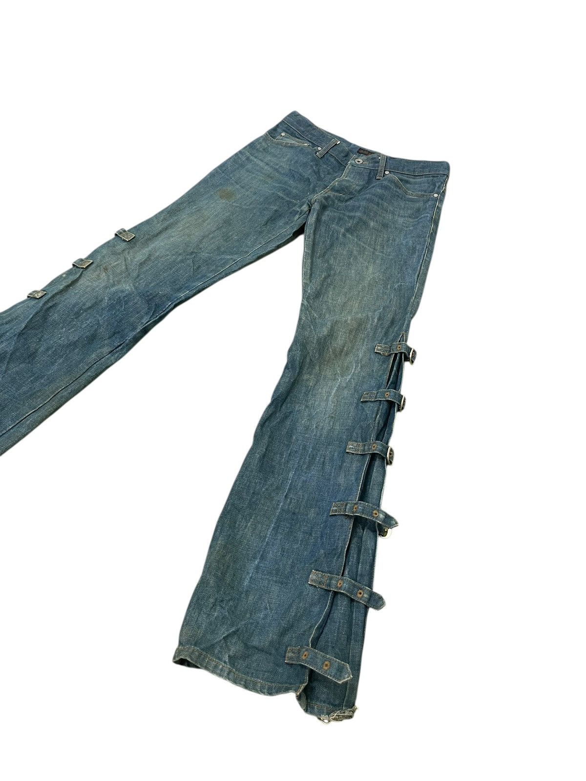 Japanese Brand Flare Jeans Morgan Homme Faded Boot Cut Chrome hearts 2🟦7 Size US 32 / EU 48 - 13 Thumbnail