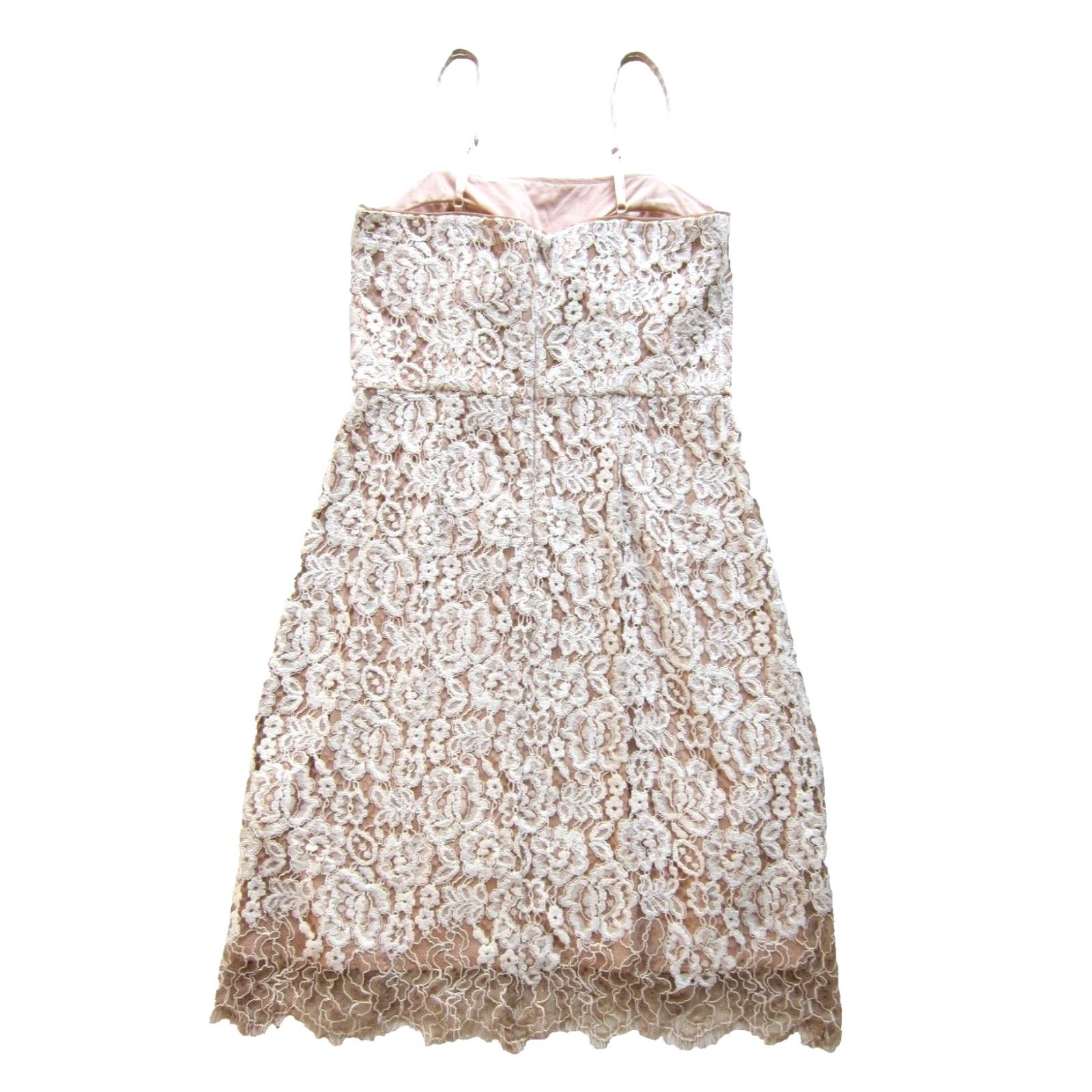 Vintage NWT Eliza J Nordstrom Soft Pink White Lace Spaghetti Strap Sheath Slip Dress 10 Size L / US 10 / IT 46 - 2 Thumbnail