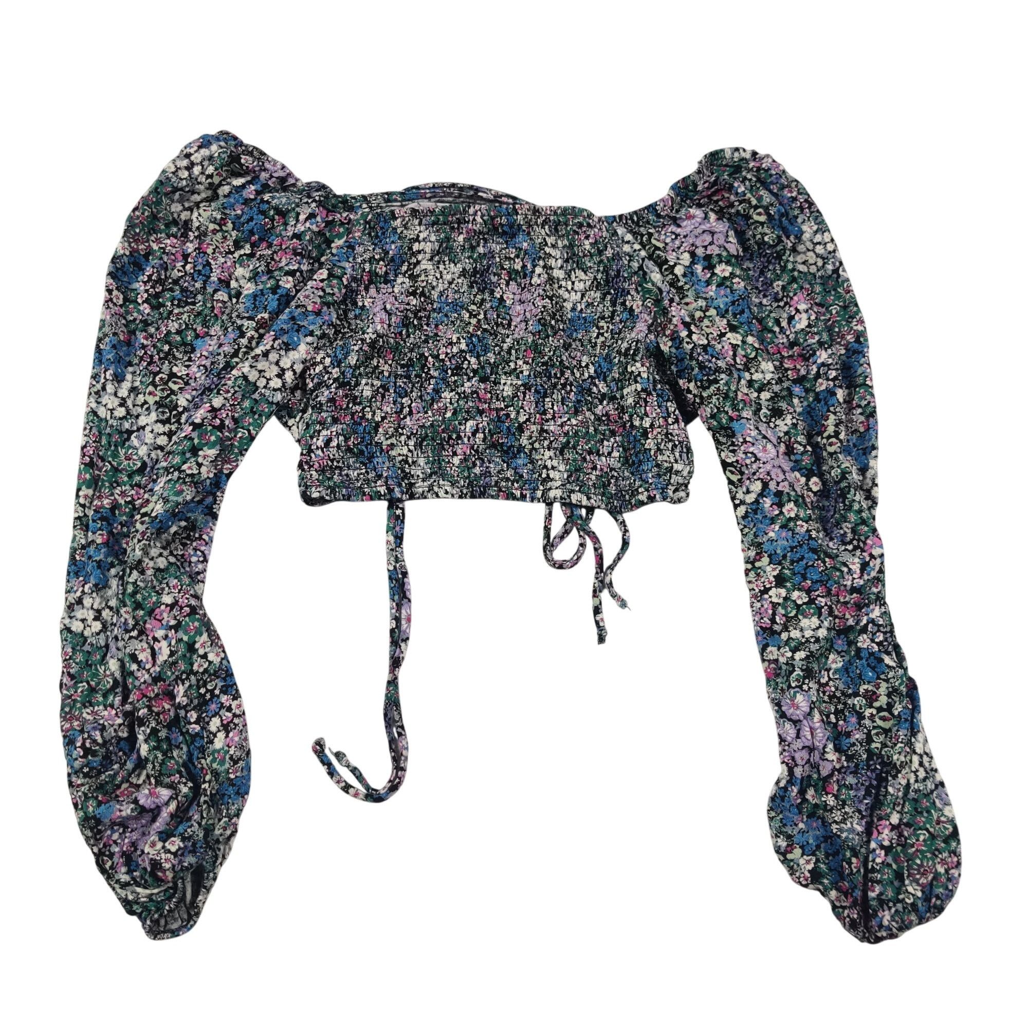 Other Wild Fable Floral Crop Top M Multi Cinched Smocked Coquette Size M / US 6-8 / IT 42-44 - 2 Thumbnail