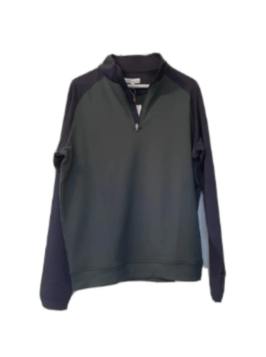 Peter Millar Pine Green And Blue Navy Quarter Zip