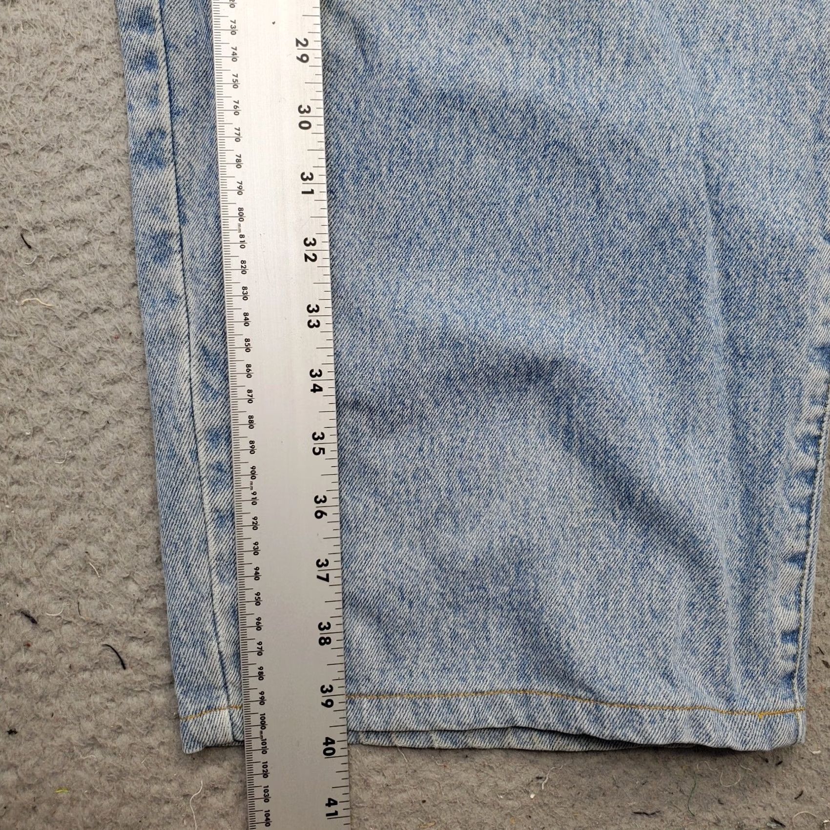 Vintage Mecca Mens Jeans Baggy Cropped Denim 42 Blue High Rise Light Wash Button Fly jeans Size US 42 / EU 58 - 3 Thumbnail