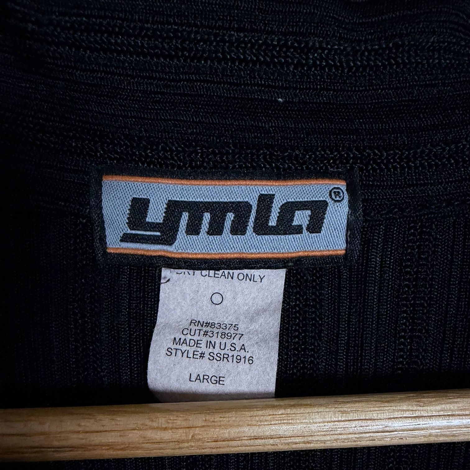 Young And Reckless Vintage 2000s Y2K YMLA Ribbed Texture Black Polo Shirt L Size US L / EU 52-54 / 3 - 3 Thumbnail