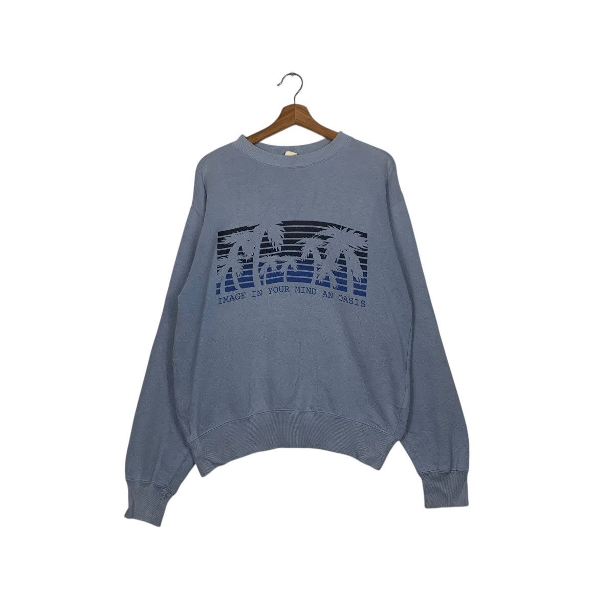 Japanese Brand PLEVO Sportswear Oasis Paradise Graphic Sweatshirt #1583-C71 Size US M / EU 48-50 / 2 - 1 Thumbnail