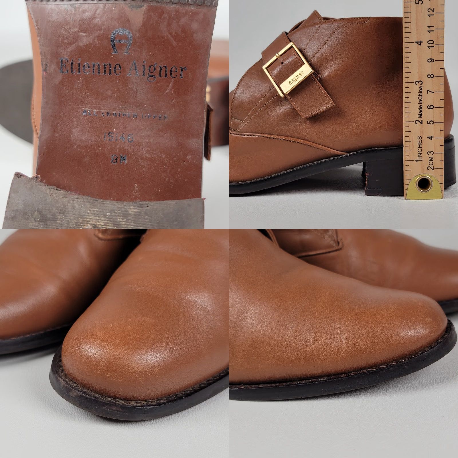 Etienne Aigner VINTAGE Etienne Aigner Leather Ankle Boots - Brown - Size 8 M Women Bootie Size US 8 / IT 38 - 8 Thumbnail