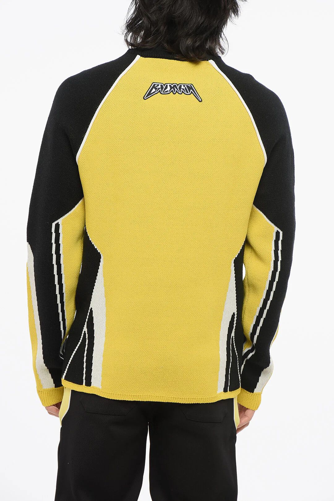 Balmain og1mm0326 Wool-Blend Color-Block Sweater in Yellow Size US S / EU 44-46 / 1 - 2 Thumbnail