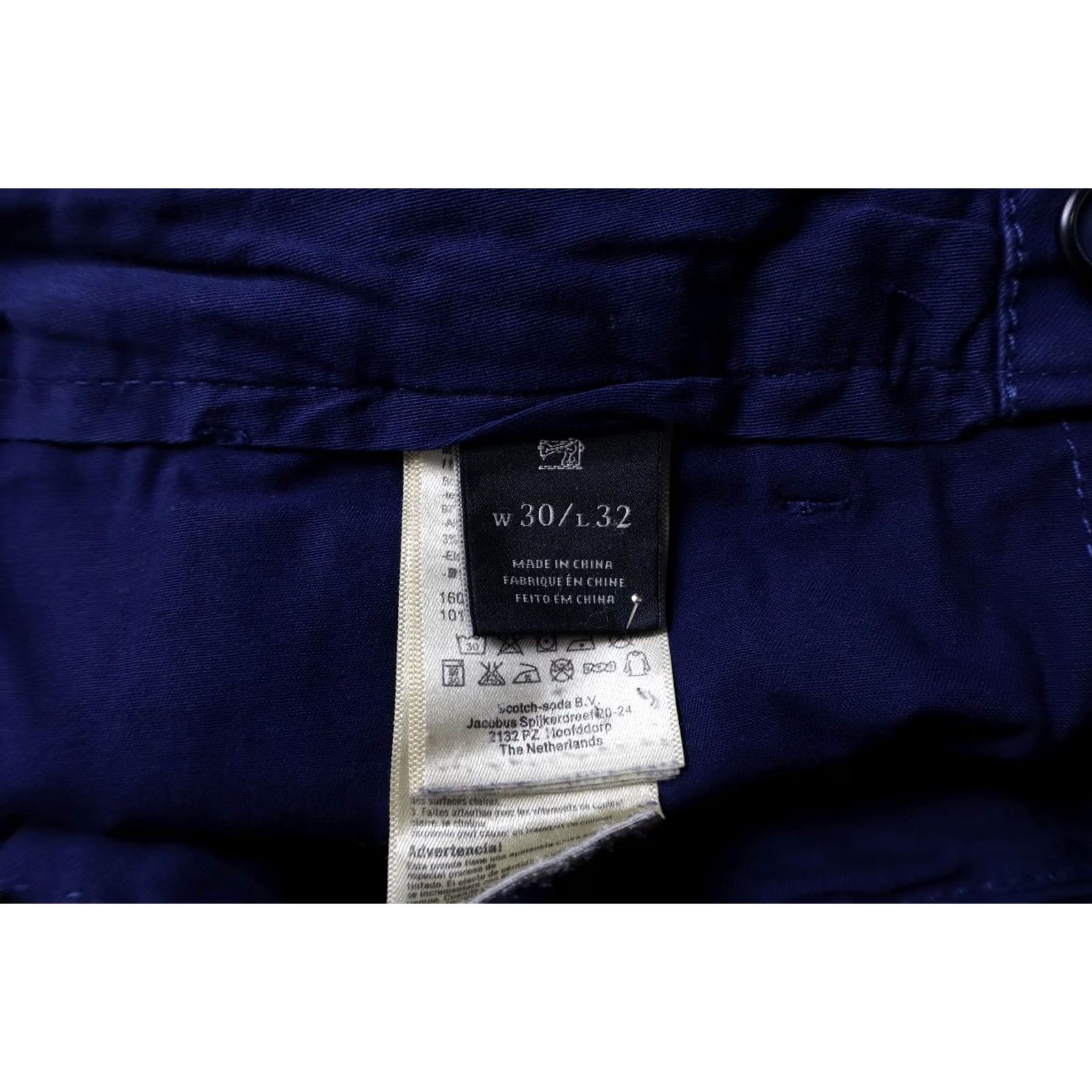 Scotch & Soda SCOTCH & SODA Stuart Trousers Men's W30/L32 Zip Fly Stretch Blue Slim Fit Chino Size US 30 / EU 46 - 7 Thumbnail