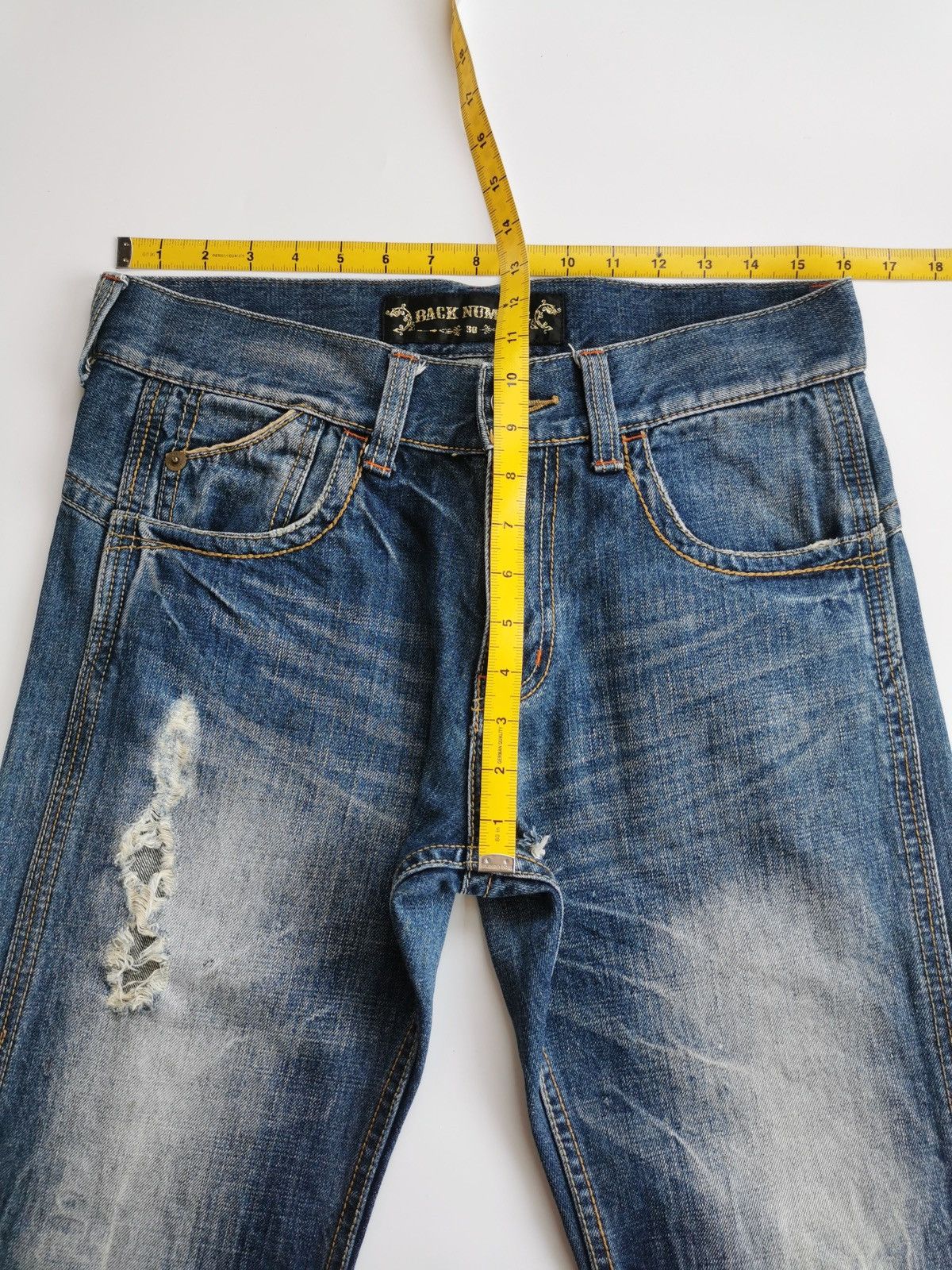 KMRii Back Number Distressed Denim Jeans Size US 32 / EU 48 - 11 Thumbnail
