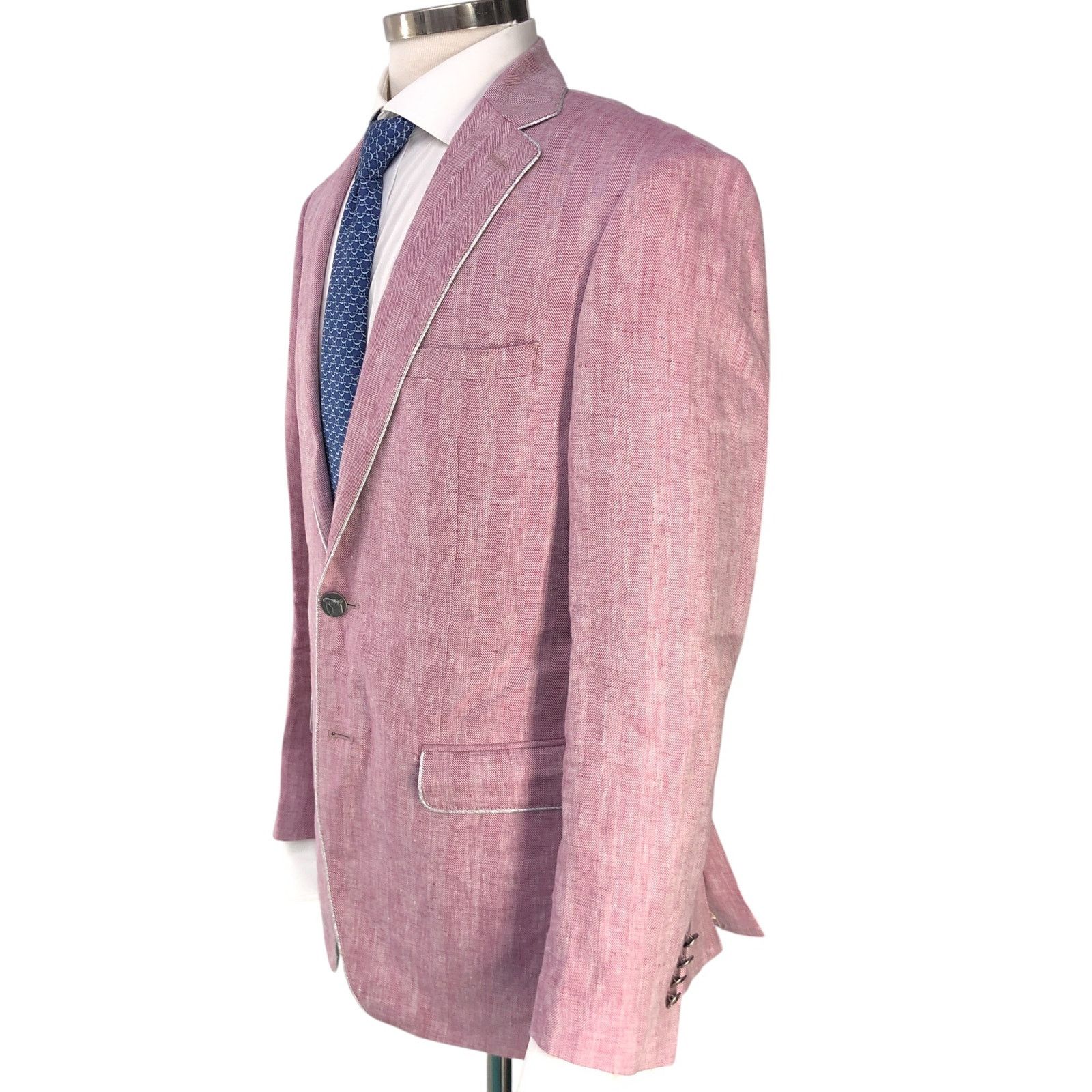 Tallia Tallia Size 38R Blazer Jacket Lavender Linen Kentucky Derby Size 38R - 6 Thumbnail