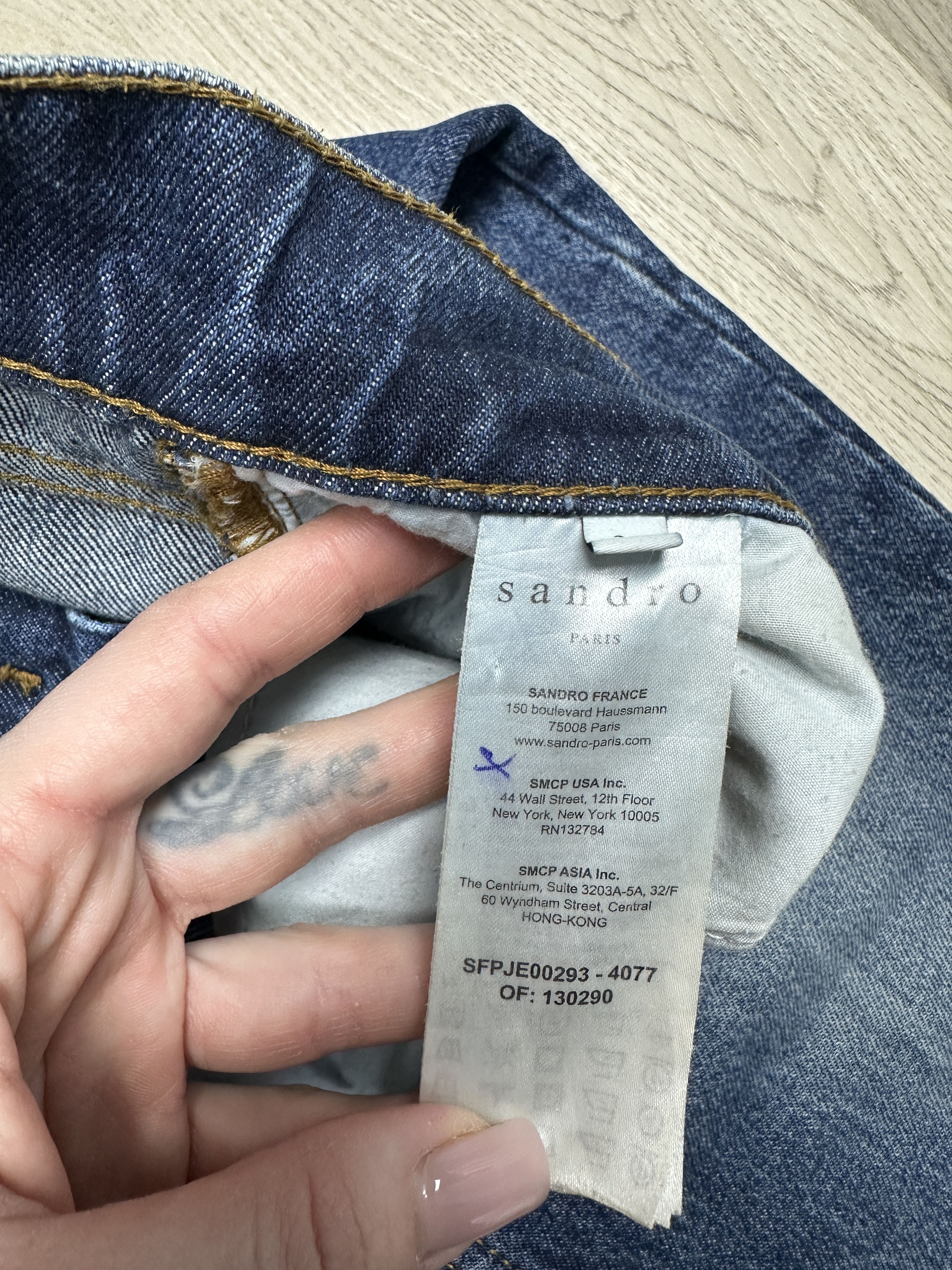 Sandro Sandro Paris Womens Wide Leg High Waist Denim Pants Jeans Size 25" / US 0 / IT 36 - 7 Thumbnail