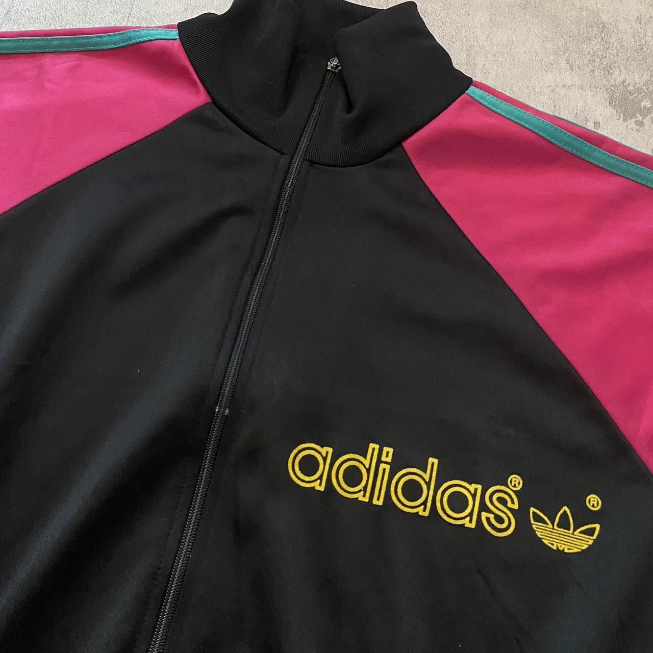 Adidas 80s Adidas black and pink track jacket Size US L / EU 52-54 / 3 - 2 Thumbnail