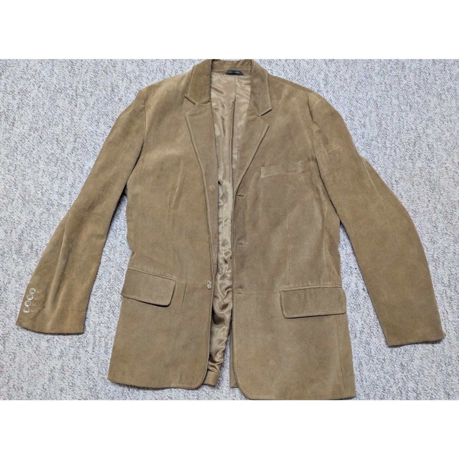 Banana Republic VINTAGE Banana Republic leather COWHIDE blazer jacket Blazer Mens 42L Brown Cowhide Leather 42L 90s event Size 42R - 6 Thumbnail