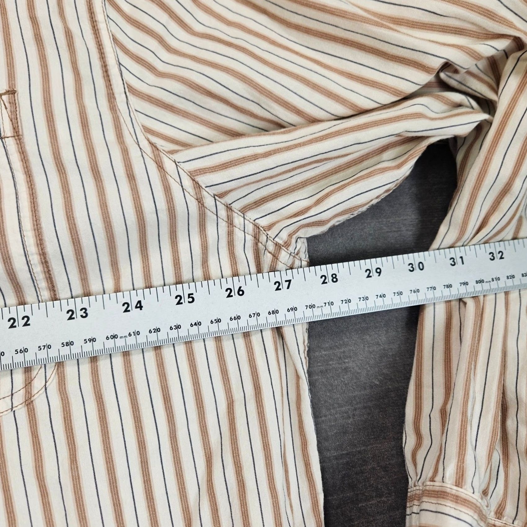 Vintage Levi Mens 2XL Striped Button Down Shirt Long Sleeve Brown Size US XXL / EU 58 / 5 - 4 Thumbnail