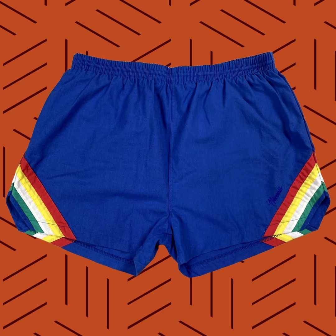 Vintage VINTAGE Pacific Reflections Shorts Mens L VTG 80S SURF BEACH RAINBW HIGH CUT YACHT CLUB Size US 33 - 1 Thumbnail