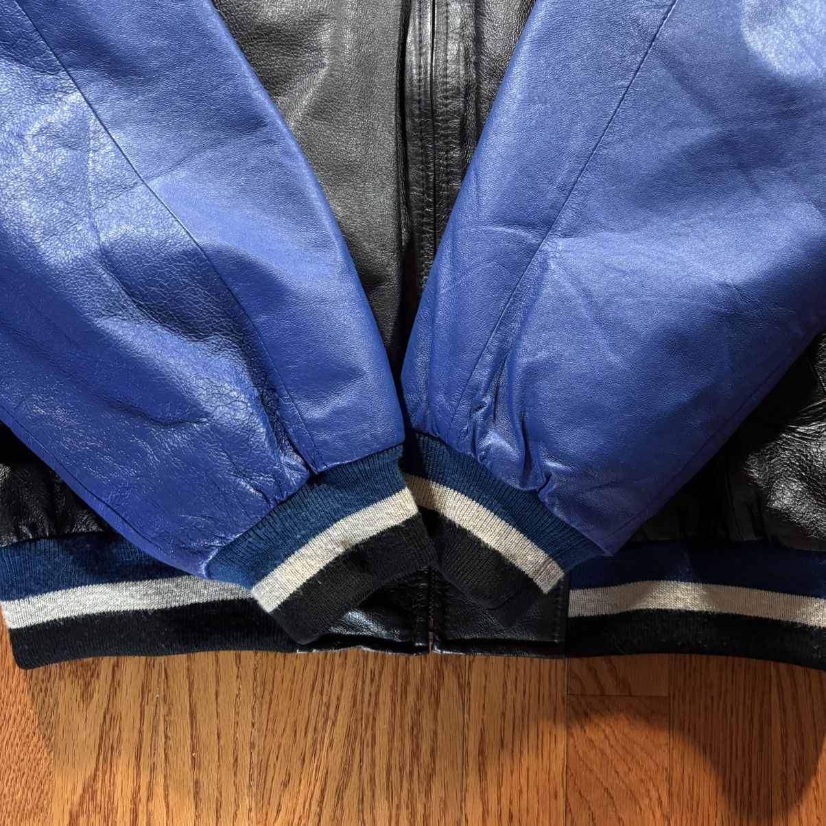 Mirage Vintage 90s New York Giants Leather Bomber Jacket Mirage NFL Size US L / EU 52-54 / 3 - 3 Thumbnail