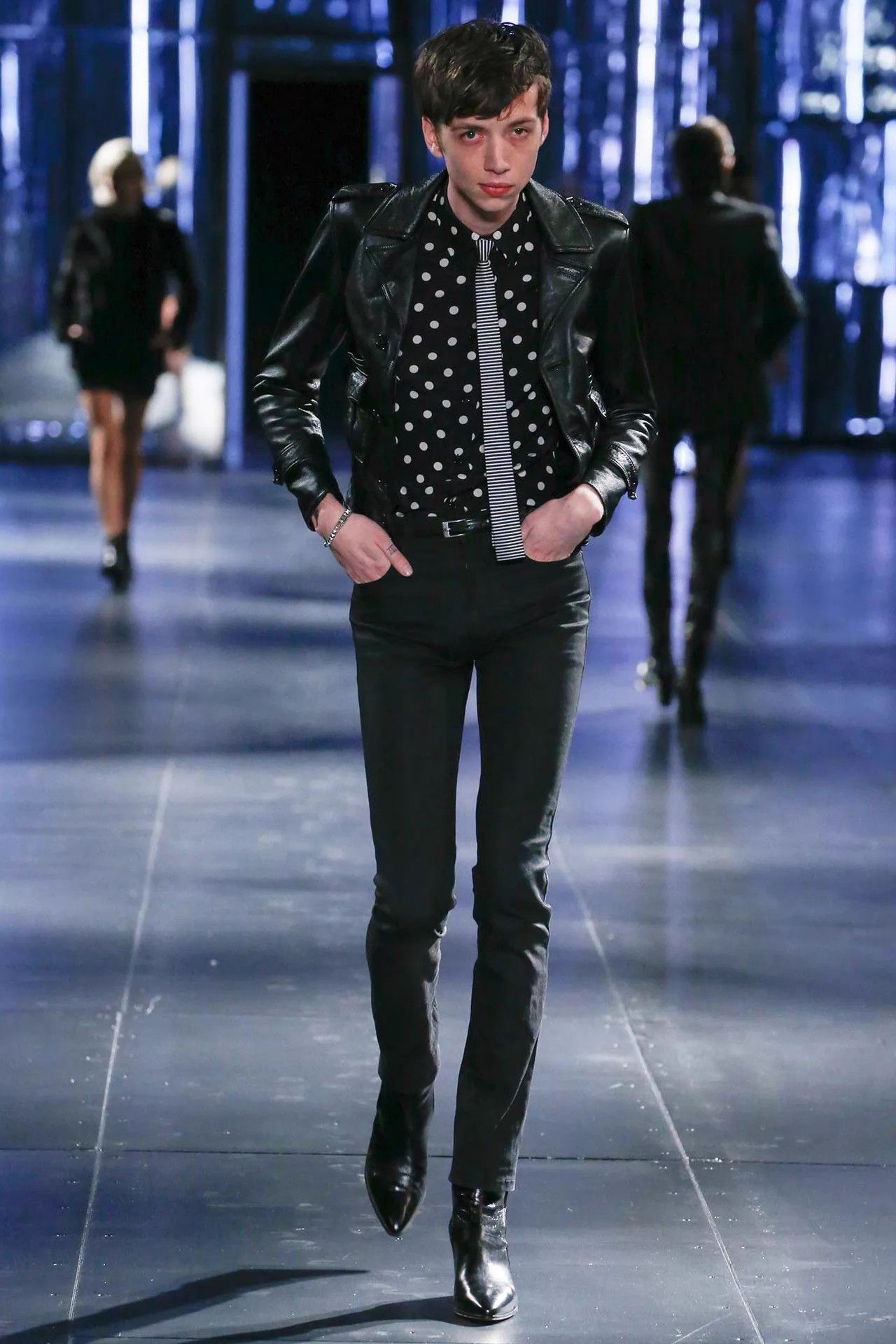 Saint Laurent Paris SLP 15fw Hedi era silk black white polka dot shirt 39 M Size US M / EU 48-50 / 2 - 8 Thumbnail