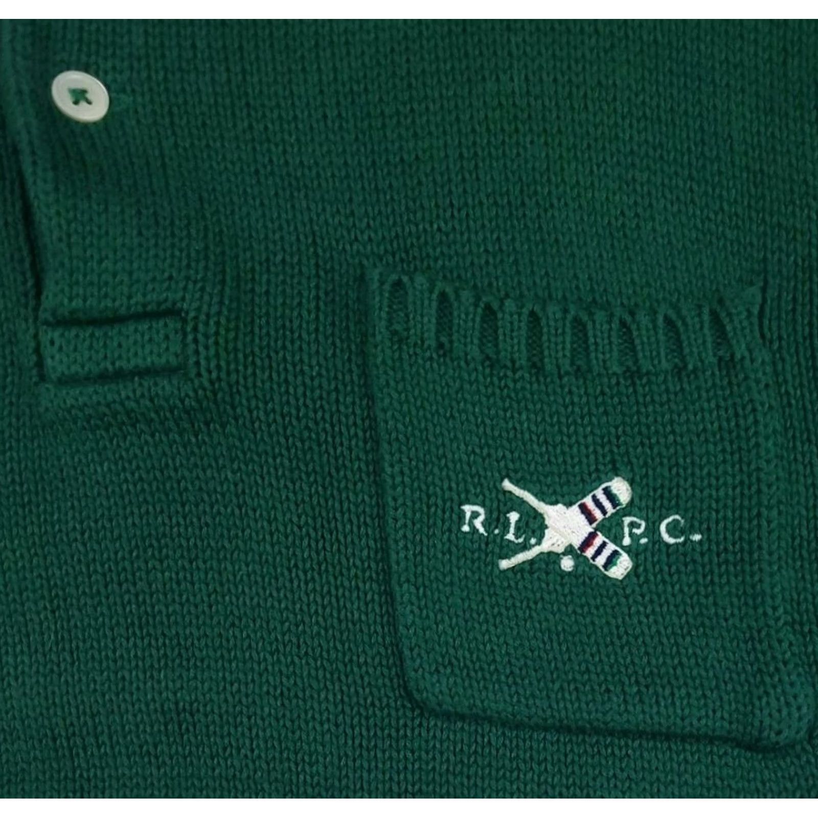 Polo Ralph Lauren VINTAGE Polo Ralph Lauren RLPC Cricket Knit Sweater Men M Green Pullover Tennis Crest Ribbed Sleeve Short Collar Shirt? Size US M / EU 48-50 / 2 - 3 Thumbnail