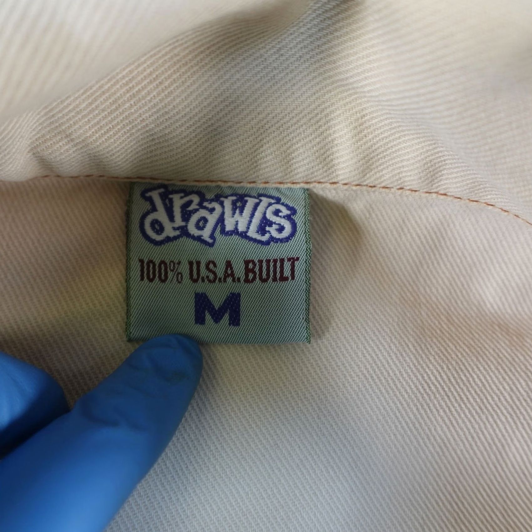Vintage VINTAGE Drawls Bomber Jacket Mens Medium Beige Canvas Skater 90s Size US M / EU 48-50 / 2 - 3 Thumbnail