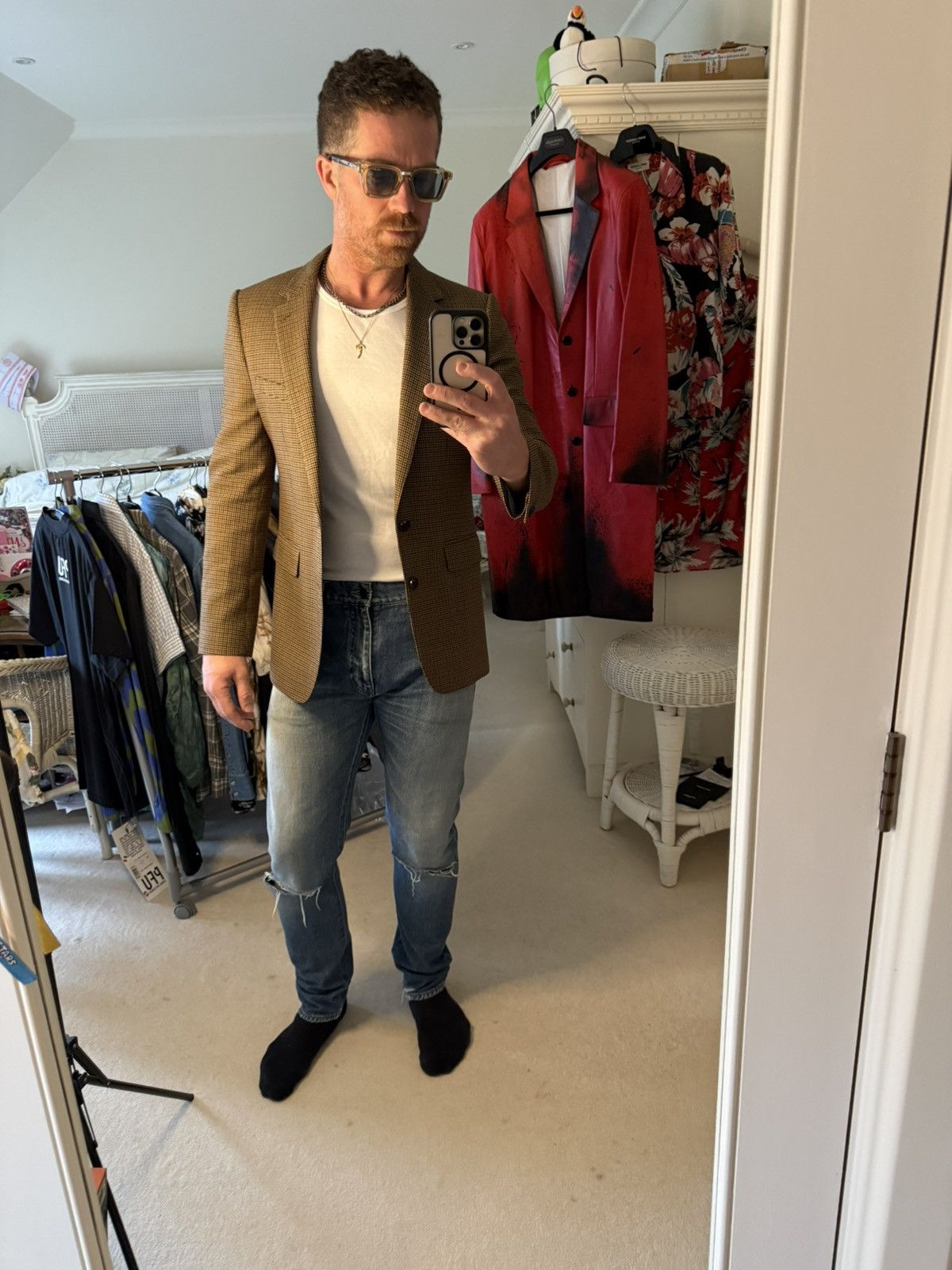 Celine $3.2 FW22 Celine Boy Doll check jacket Hedi tournon blazer Size 38R - 12 Thumbnail