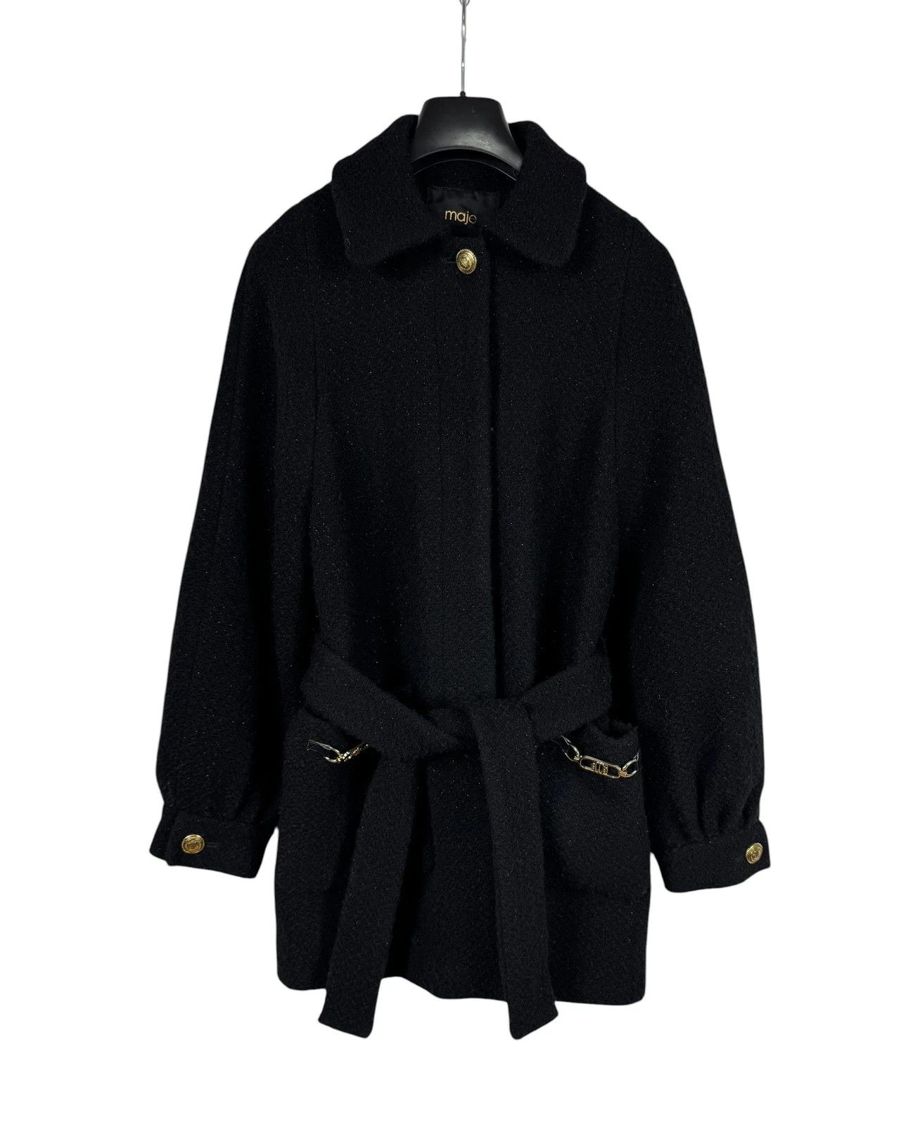 Maje Maje Wool Tweed Coat Belted size 34 Size XS / US 0-2 / IT 36-38 - 12 Thumbnail