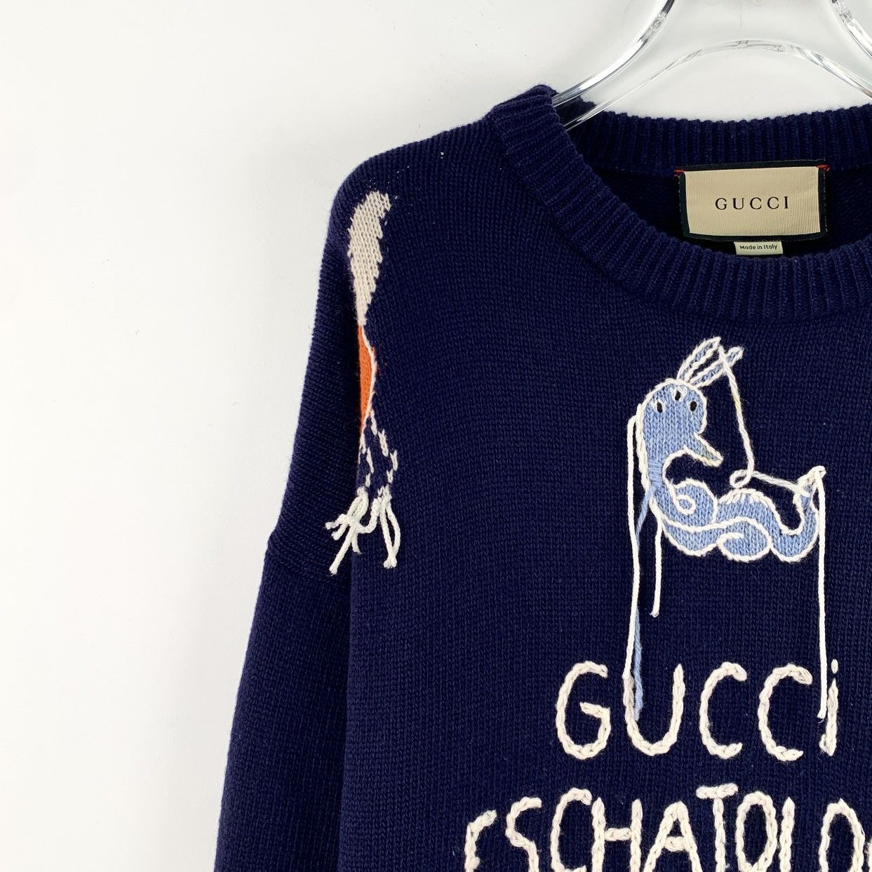 Gucci Gucci navy blue animal embroidered wool knit sweate Size M / US 6-8 / IT 42-44 - 3 Thumbnail