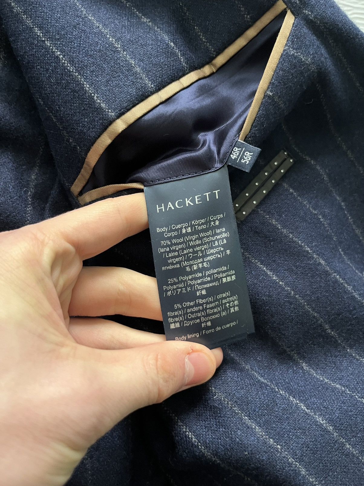 Hackett Hackett London Pinstripes Wool Men's Blazer Jacket Size 46R - 6 Thumbnail