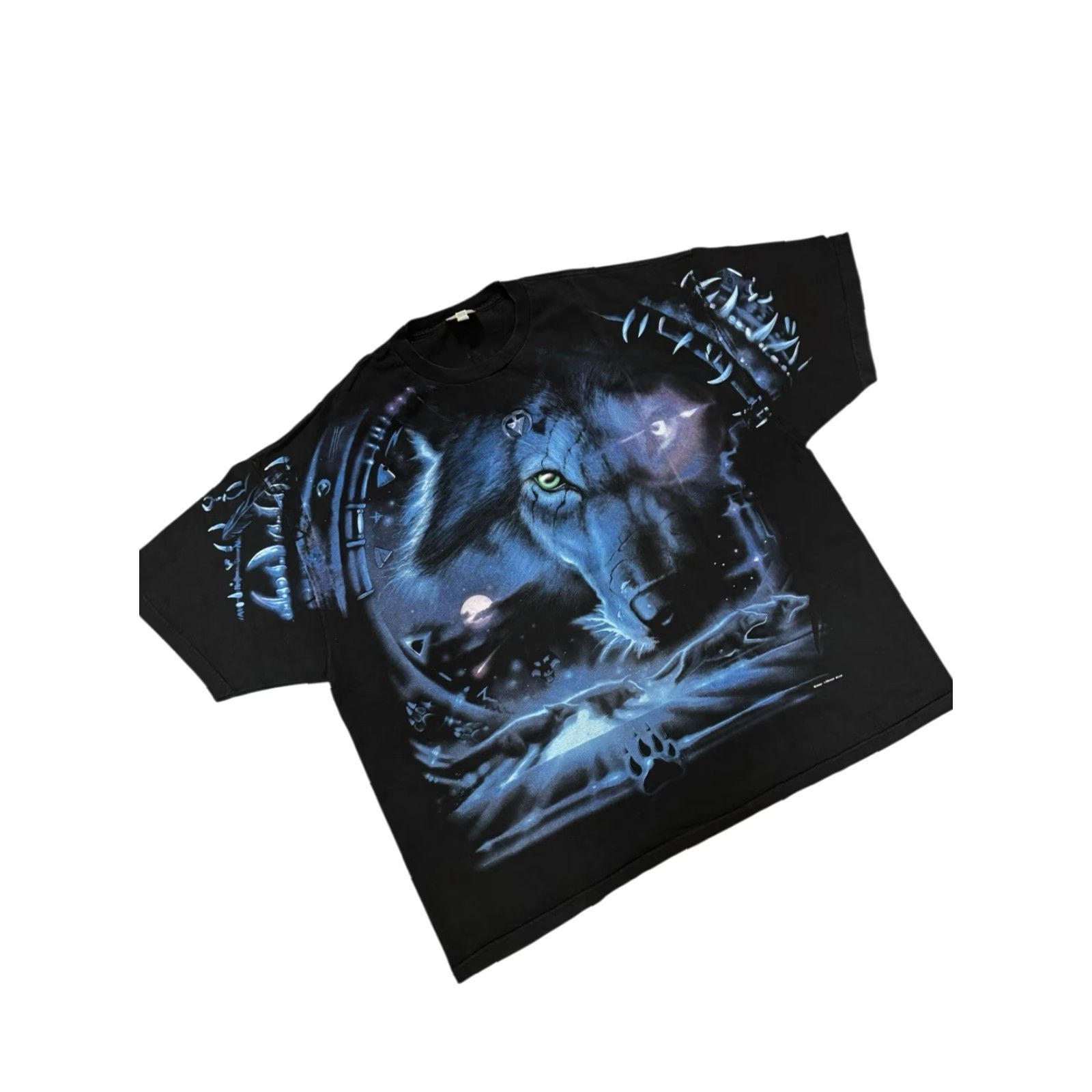 Liquid Blue VINTAGE Liquid Blue ALL OVER PRINT T SHIRT 3XL CYBER WOLF GALAXY DREAMCATCHER UNISEX Short Sleeve Black Cotton Graphic Tee Mens Size US XXL / EU 58 / 5 - 3 Thumbnail
