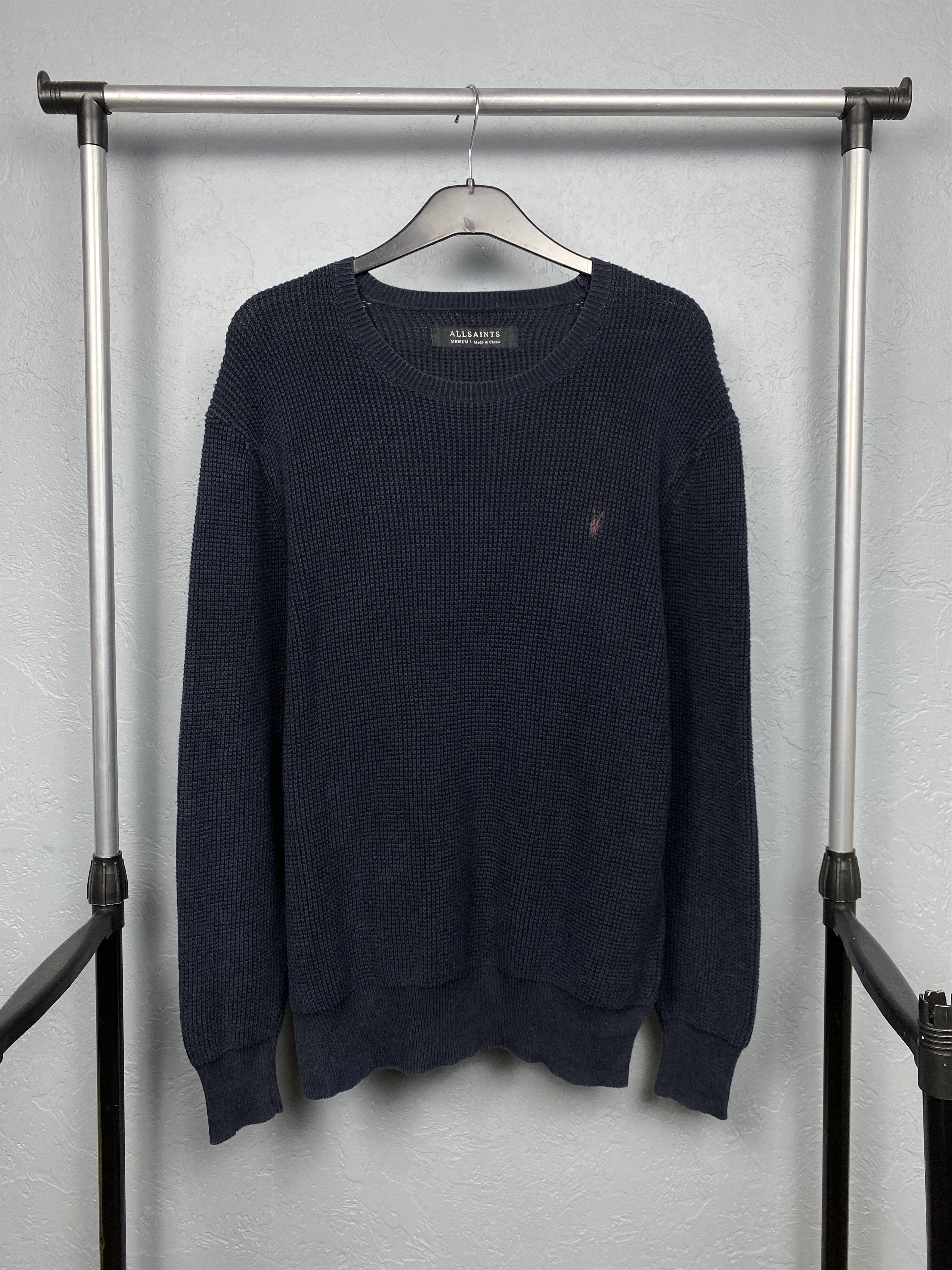 Allsaints Allsaints Mens Trias Crew Neck Cotton Knit Sweater Size US M / EU 48-50 / 2 - 1 Thumbnail