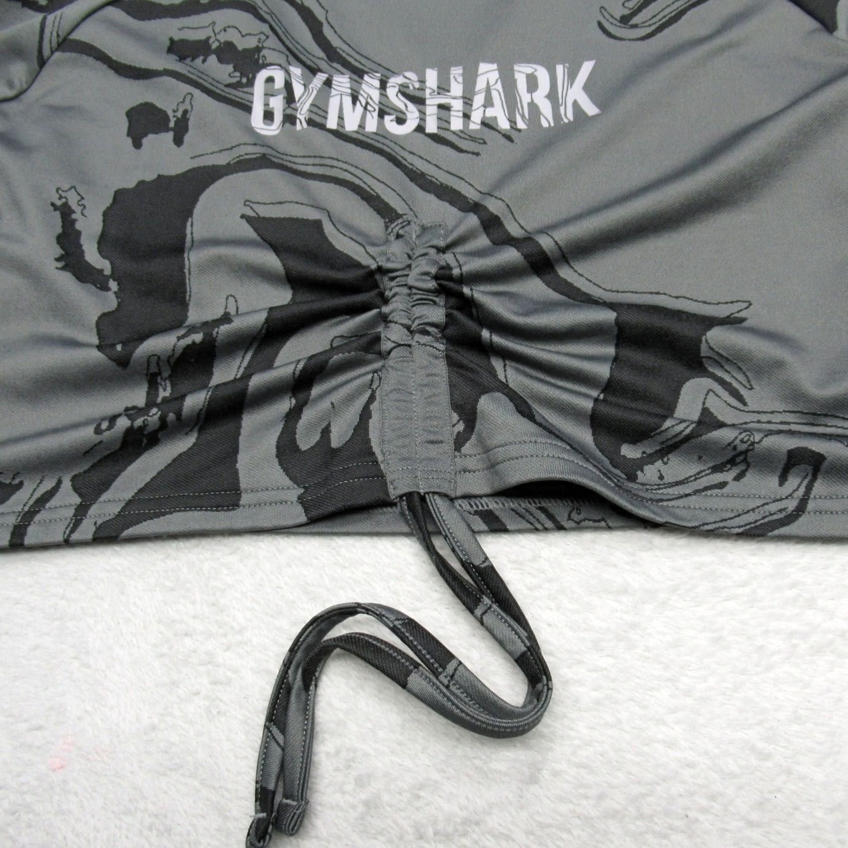 Gymshark Gymshark Cropped Hoodie Womens Small Gray Cinched Hem Pullover Sweatshirt Size S / US 4 / IT 40 - 6 Thumbnail