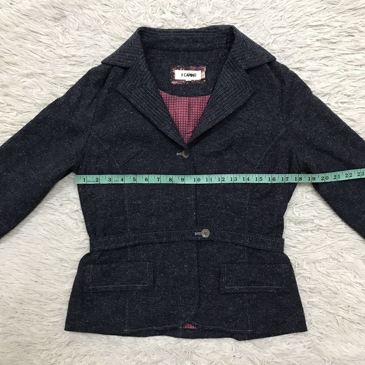 Japanese Brand VINTAGE f.CAMINO TWEED BELTED JACKET COATS Size XS / US 0-2 / IT 36-38 - 13 Thumbnail