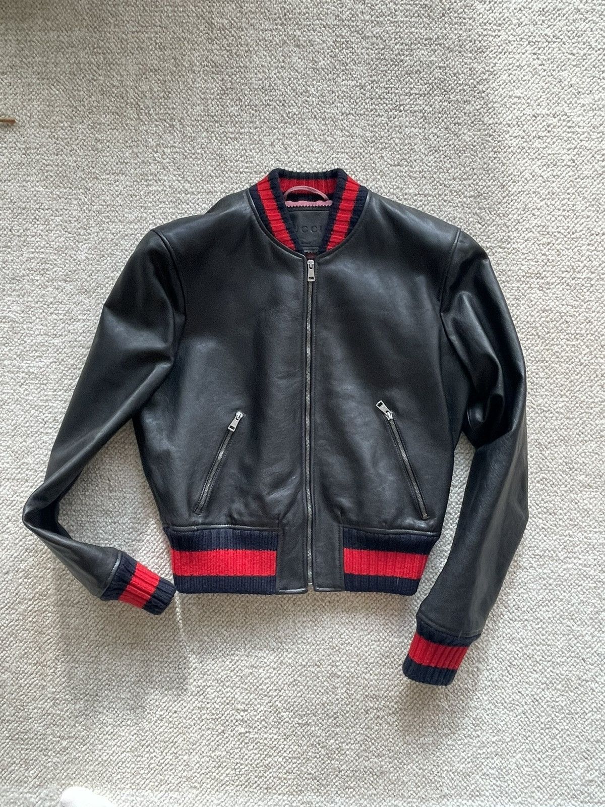 Gucci Authentic Gucci Leather Jacket with Dragonfly Embellishment Size S / US 4 / IT 40 - 3 Thumbnail