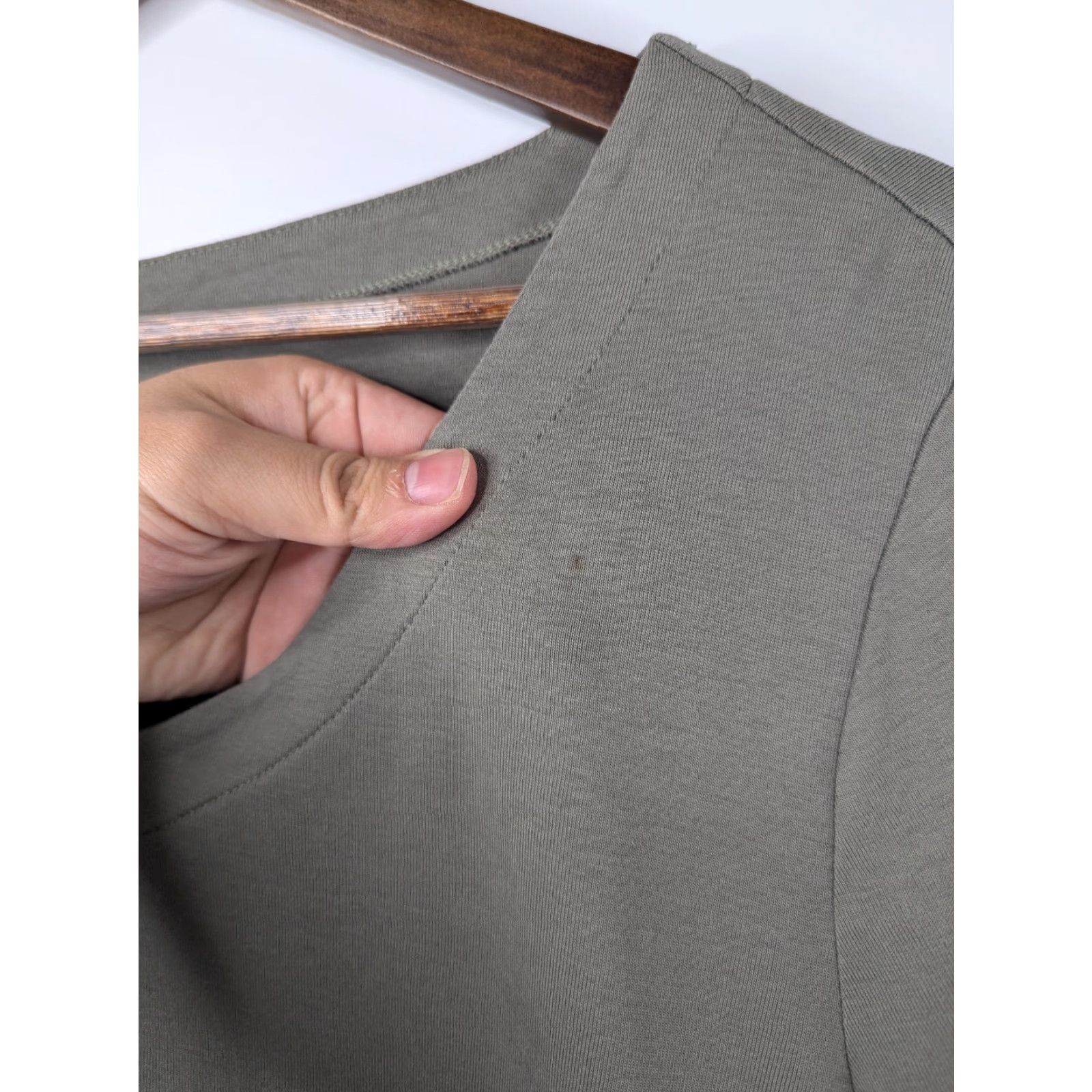 J. Jill J. Jill Shirt Women's XL Olive Green Pima Cotton 3/4 Sleeve V-Neck Tunic Top Blouse Casual Size XL / US 12-14 / IT 48-50 - 3 Thumbnail