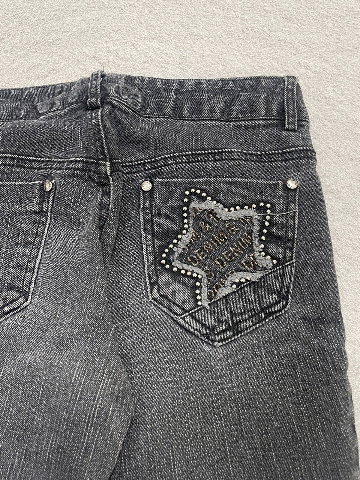 If Six Was Nine 2000s Star Patch Jeans y2k Style Size US 30 / EU 46 - 2 Thumbnail