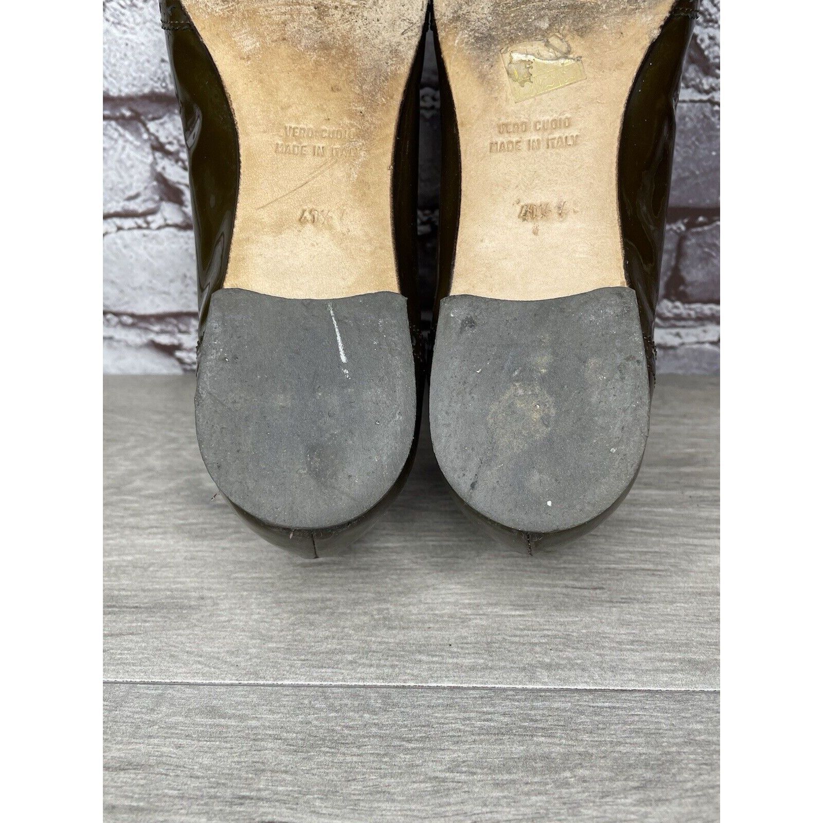 Toscano Calzoleria Toscana Brown Patent Leather Wingtip Ballet Flats Size US 10 / IT 40 - 12 Thumbnail
