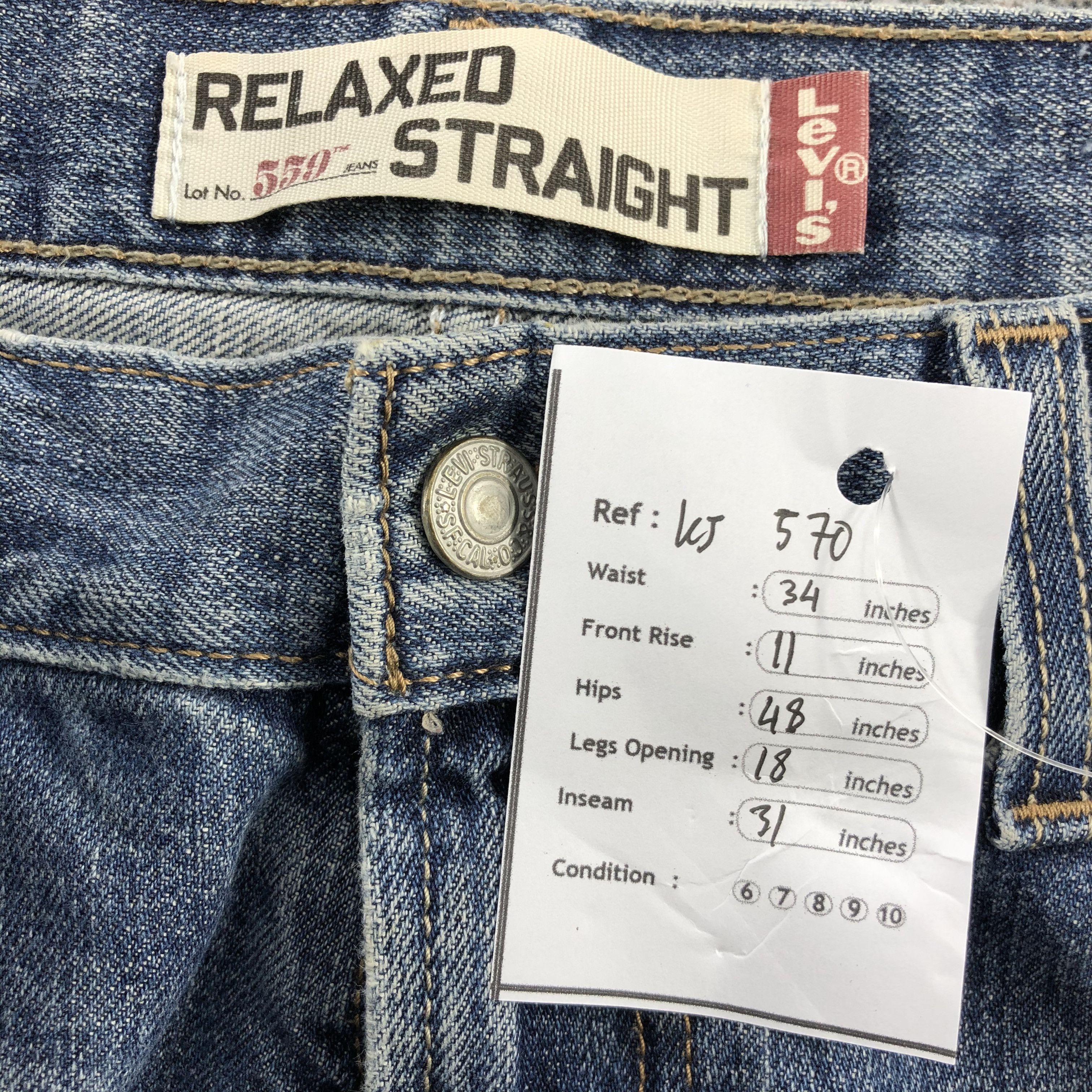 Levi's Vintage Levis 559 Jeans Relaxed Straight Denim KJ570 Size US 32 / EU 48 - 11 Thumbnail