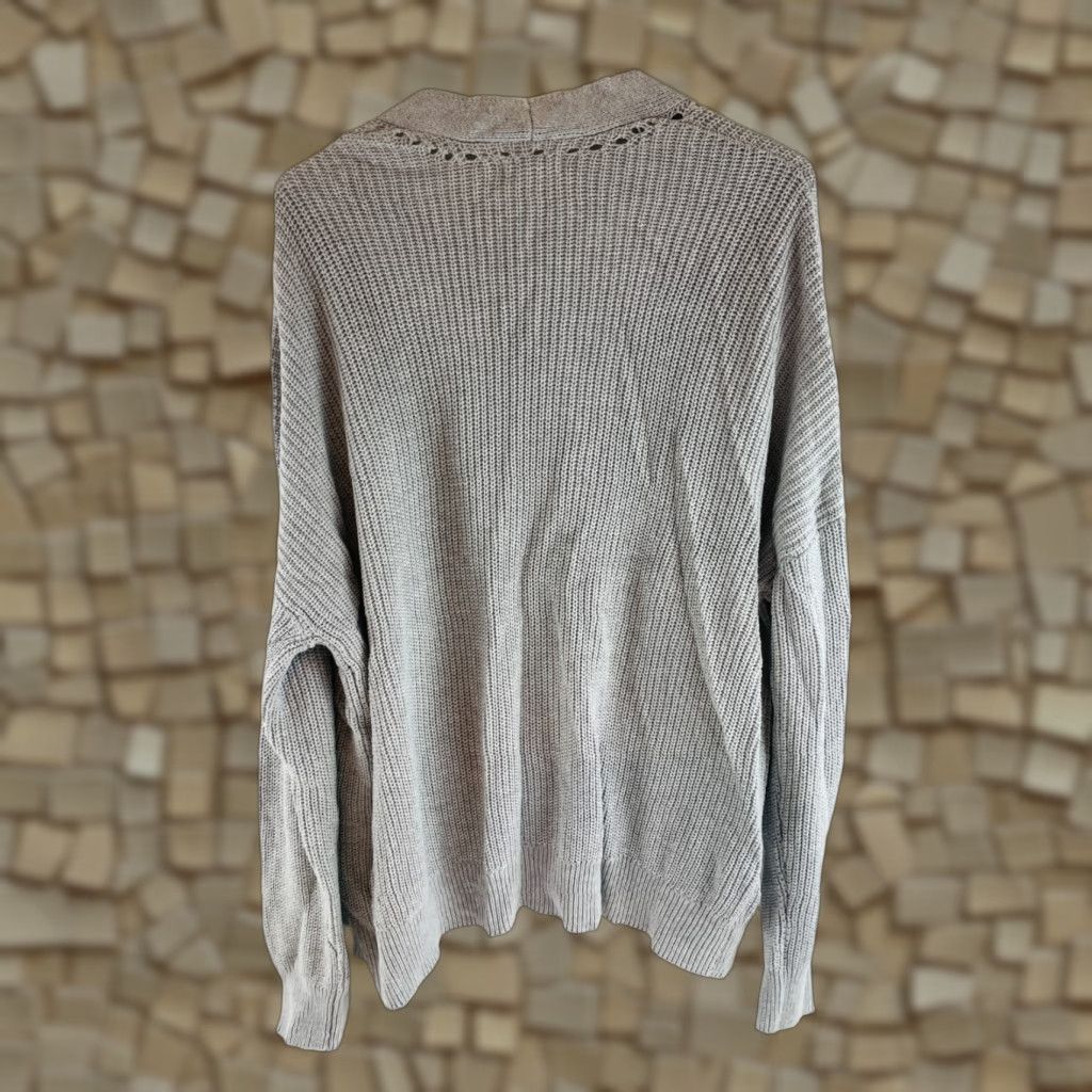 Vintage ABOUND Sweater Cardigan Women's L Light Gray Open Knitted Long Sleeve NWT Size L / US 10 / IT 46 - 1 Thumbnail